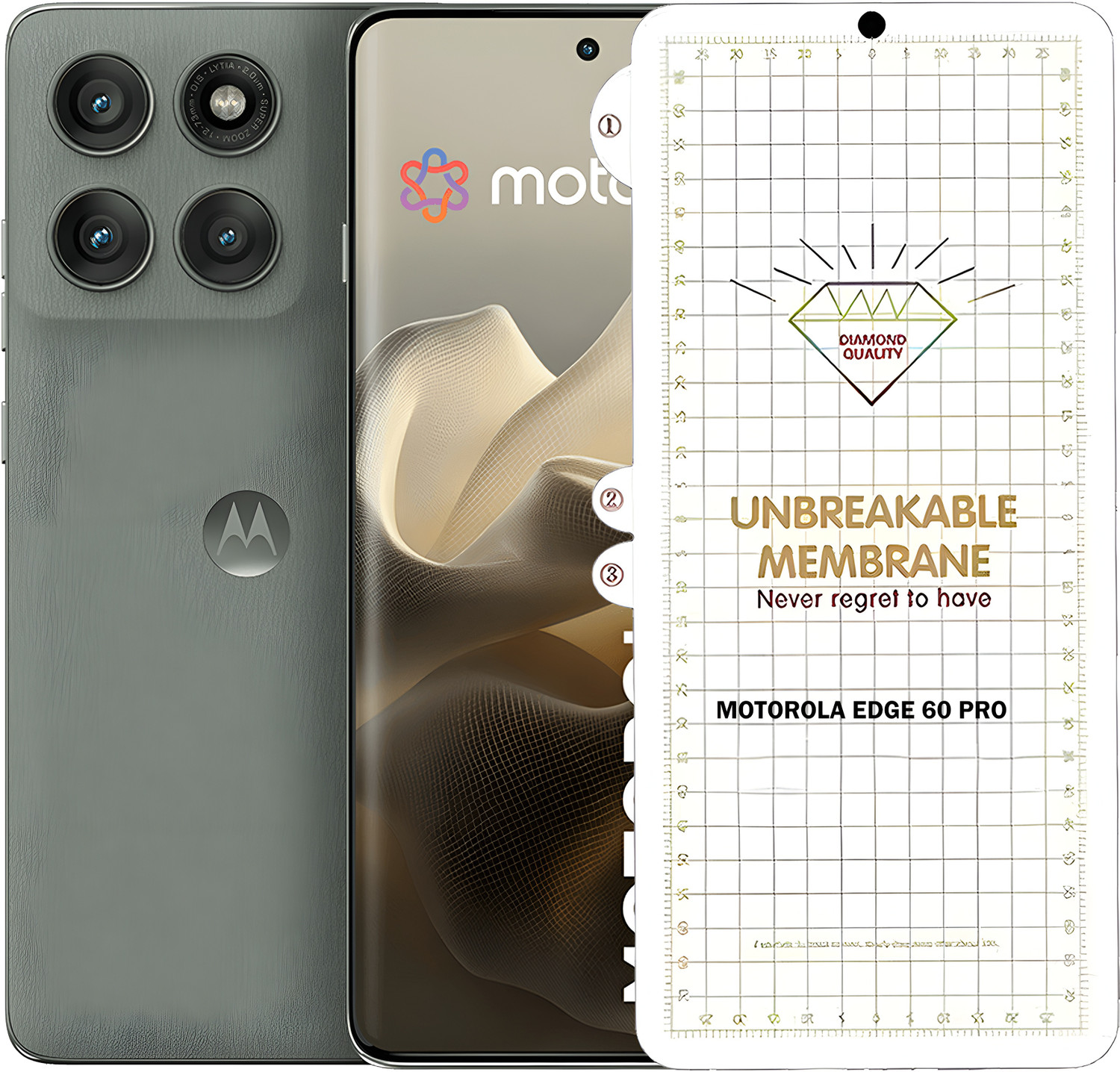 Image of Blate Edge To Edge Screen Guard for MOTOROLA EDGE 60 PRO UNBREAKABLE FRONT DIAMOND MEMBRANE SCREEN PROTECTOR HYDROGEL FLIM |SCRATCH RESISTANT| ANTI FINGERPRINT (PACK OF 1)