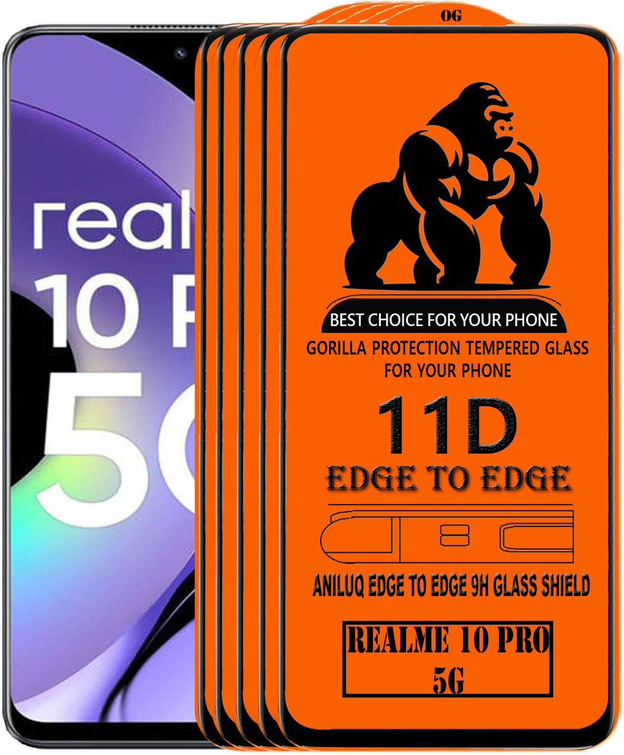 ANILUQ Edge To Edge Screen Guard for REALME 10 PRO 5G