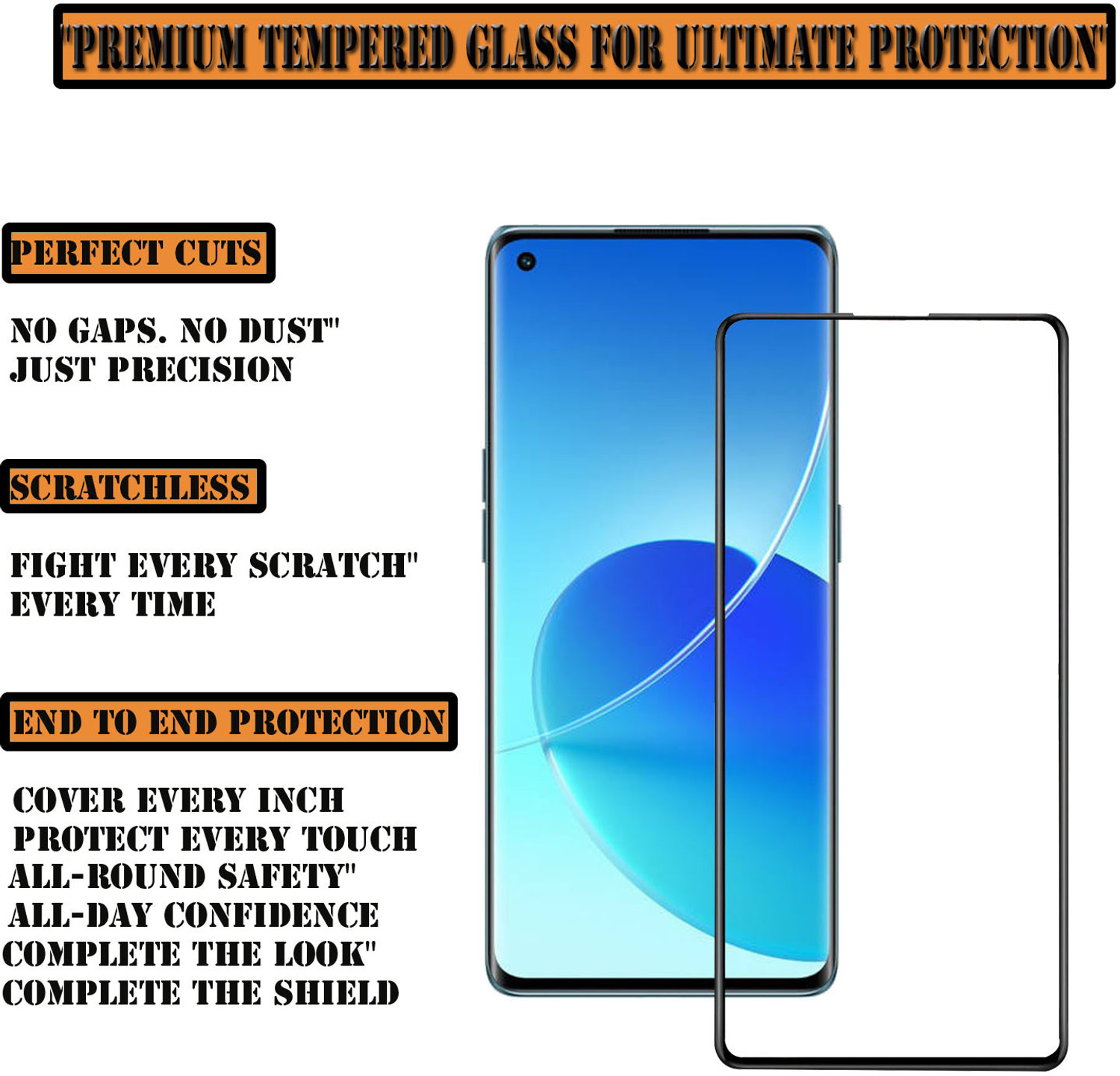 Image of ANILUQ Edge To Edge Tempered Glass for OPPO RENO 6