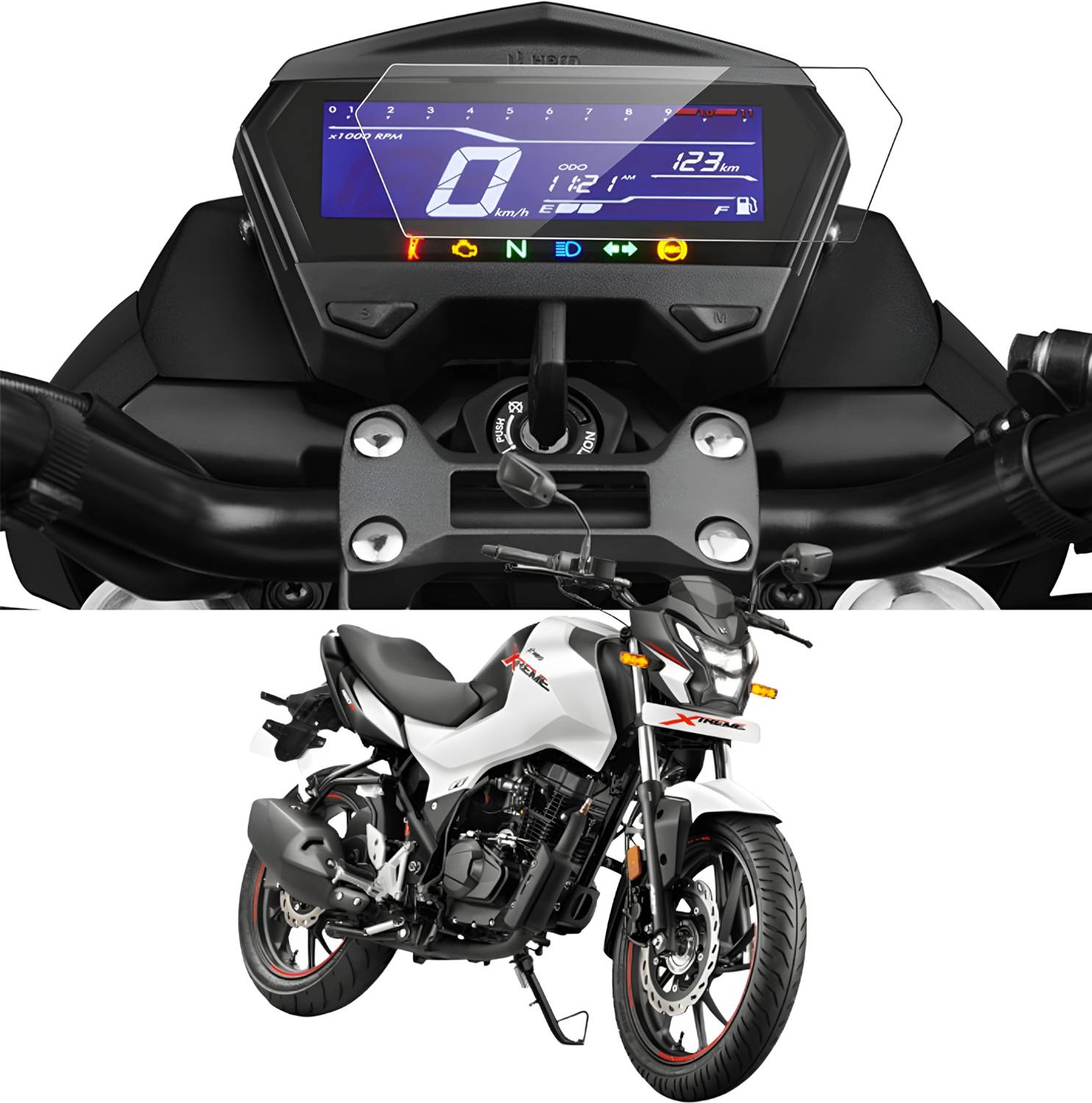 Zealsy Edge To Edge Screen Guard for Hero Xtreme 160 R 2020+ Spee