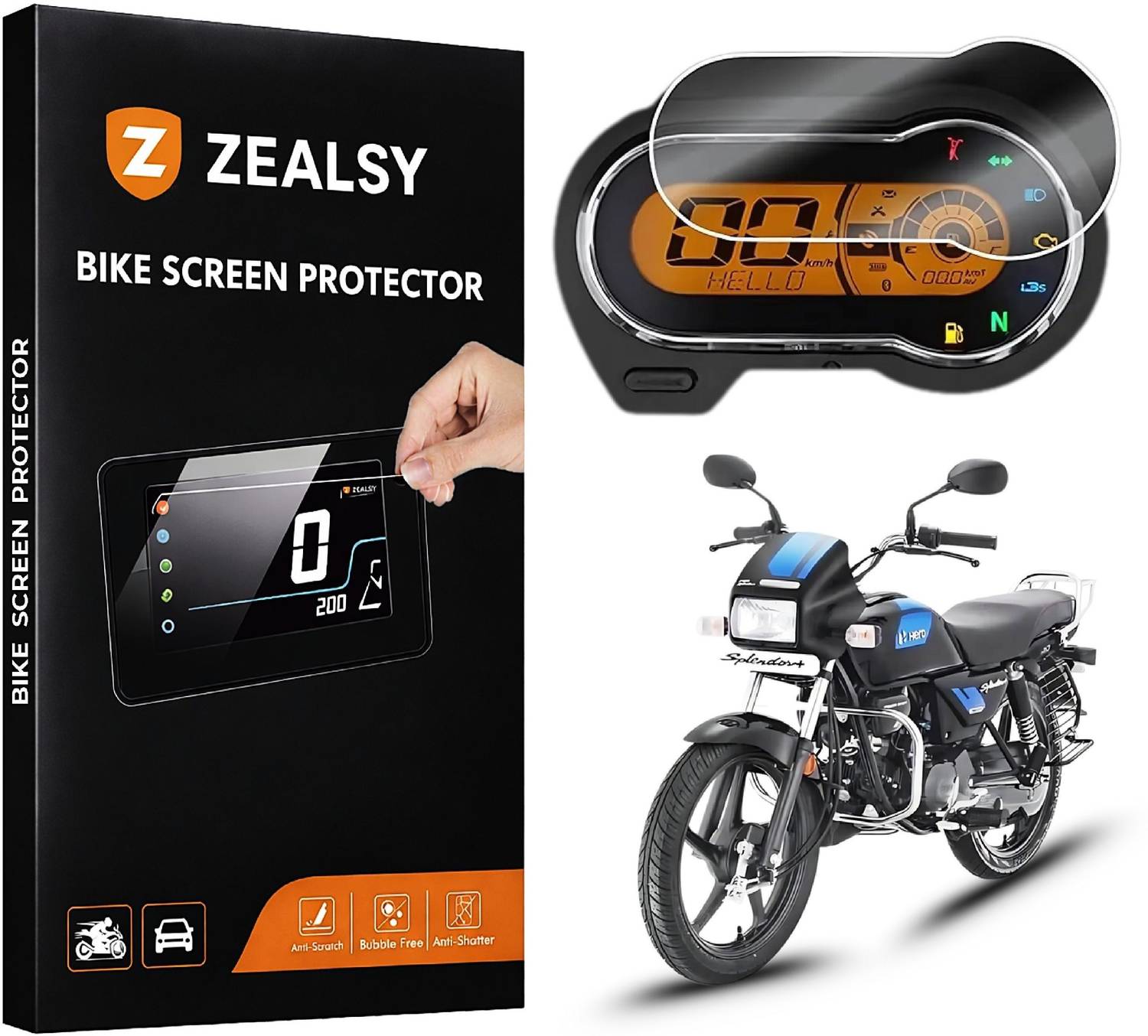 Zealsy Screen Guard Splendor Xtec BS6 Digital Speedometer Display Protector Bike Display Screen Guard