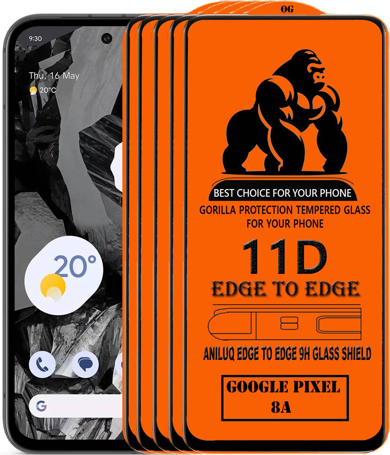 ANILUQ Edge To Edge Screen Guard for GOOGLE PIXEL 8A