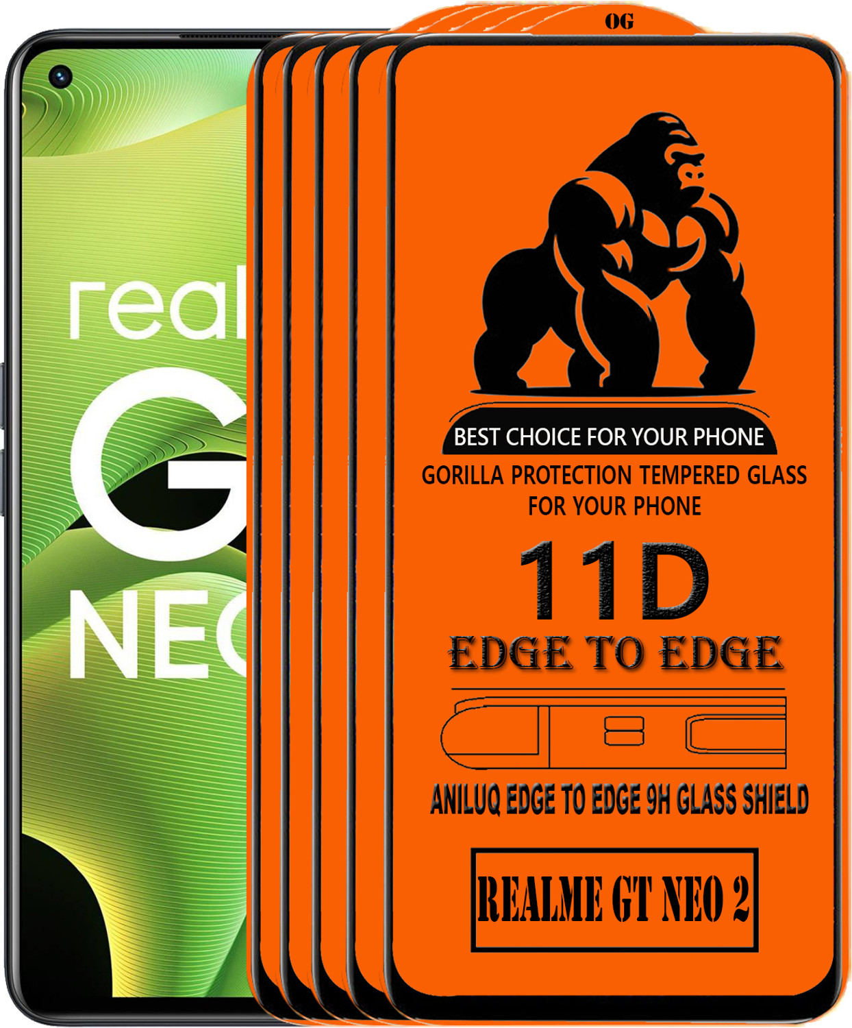 Image of ANILUQ Edge To Edge Screen Guard for REALME GT NEO 2