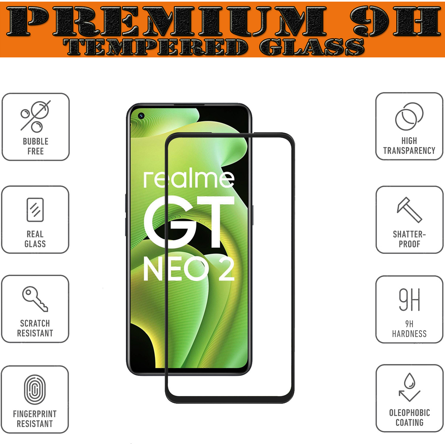 Image of ANILUQ Edge To Edge Screen Guard for REALME GT NEO 2