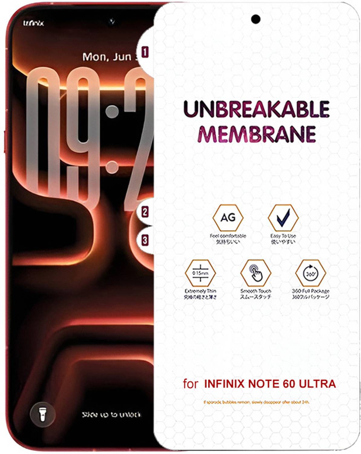 Aurochs Edge To Edge Screen Guard for INFINIX NOTE 60 ULTRA UNBREAKABLE MATTE SCREEN PROTECTOR MEMBRANE |ANTI FINGERPRINT| ANTI GLARE| SCRATCH RESISTANT |