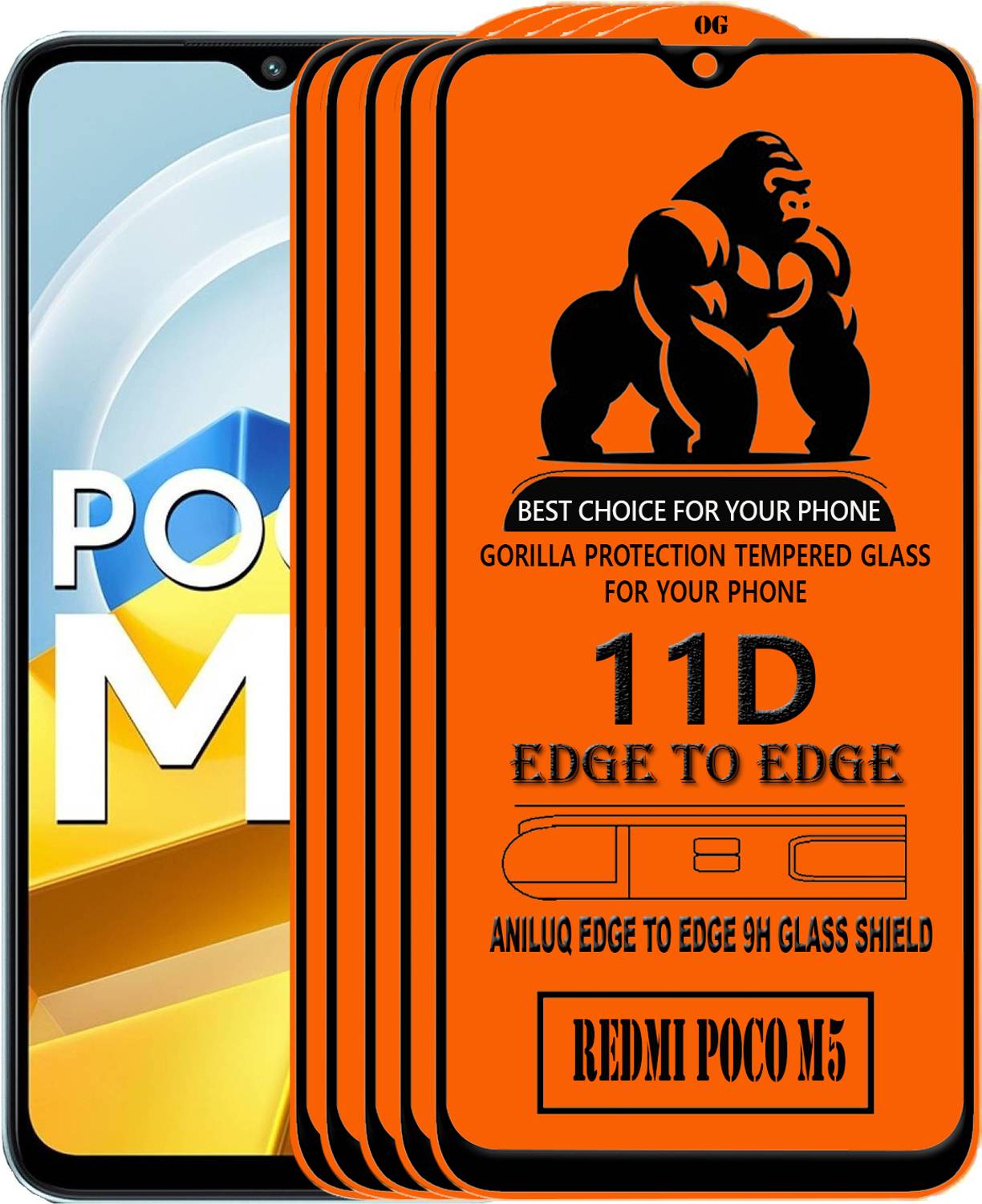 ANILUQ Edge To Edge Screen Guard for REDMI POCO M5