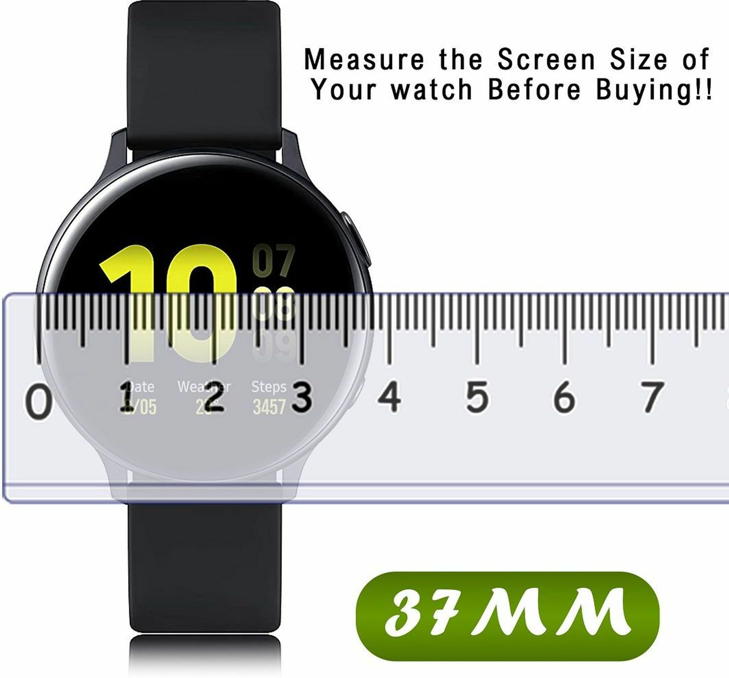 Image of FCS Edge To Edge Screen Guard for 37 mm, Universal Round Watch Screen Protector