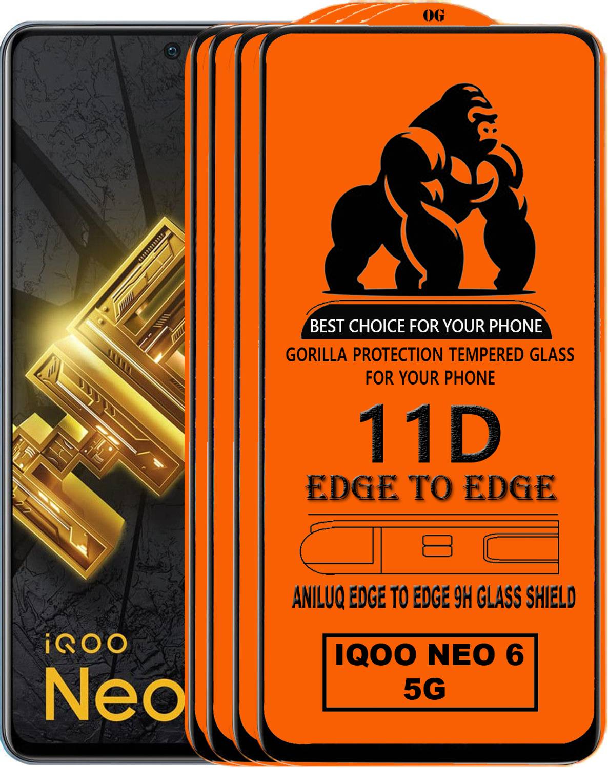 ANILUQ Edge To Edge Screen Guard for IQOO NEO 6 5G