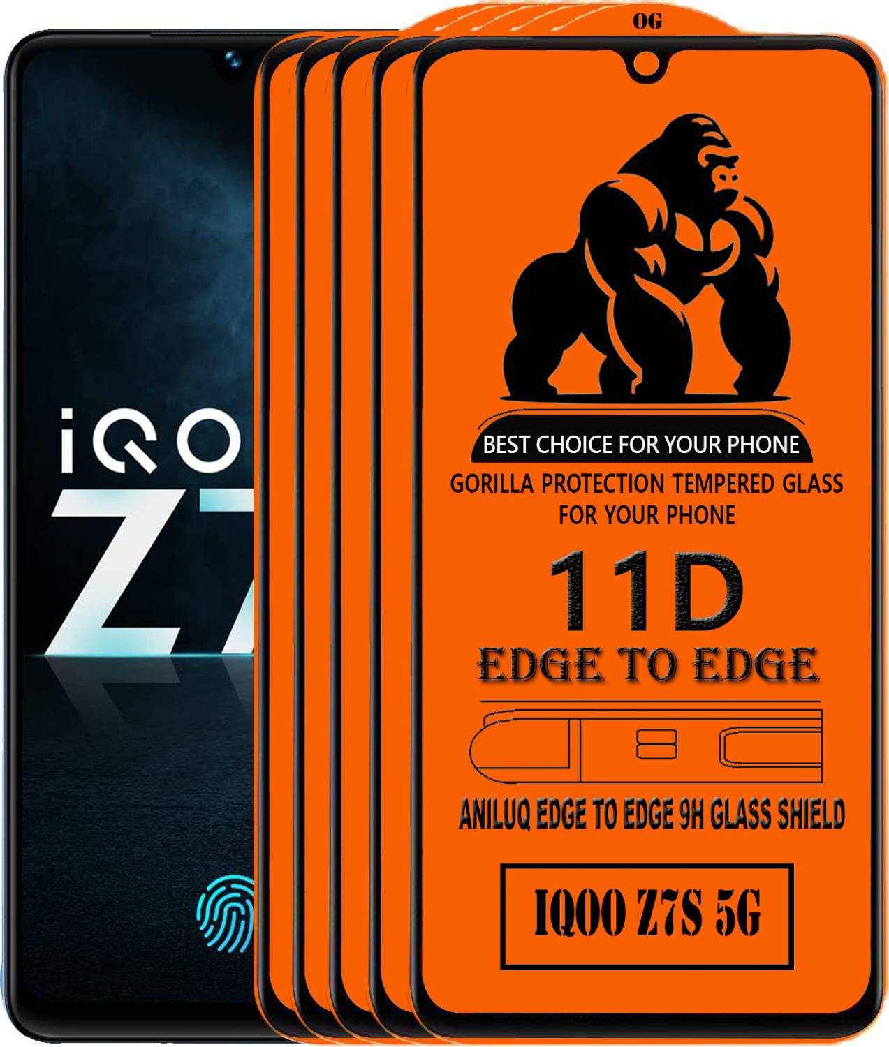 ANILUQ Edge To Edge Screen Guard for IQOO Z7S 5G