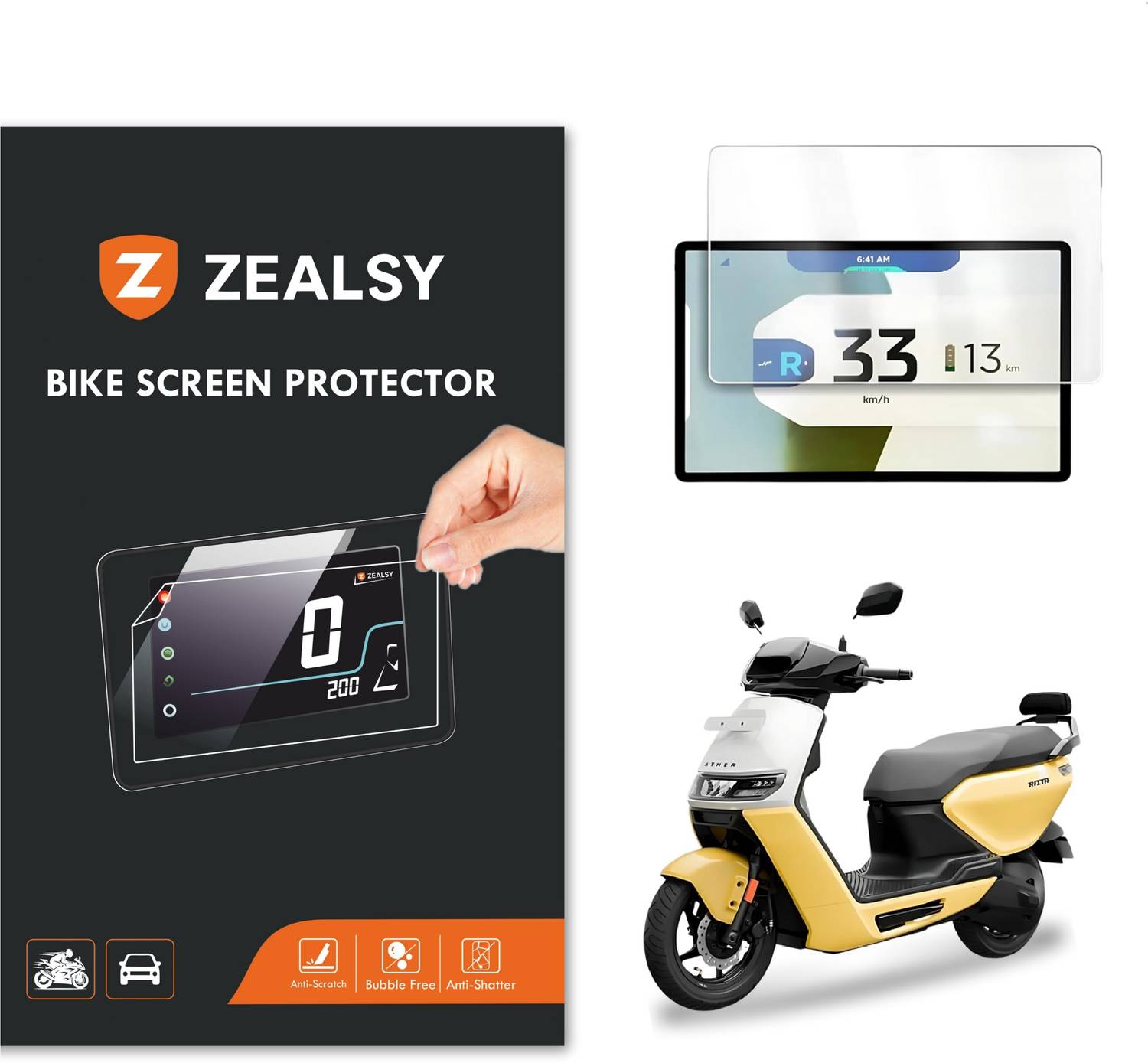 Zealsy Impossible Screen Guard for ATHER RIZTA S & Z EV 7 INCH Screen Guard Protector Accessories Motorcycle Digital Console Speedometer