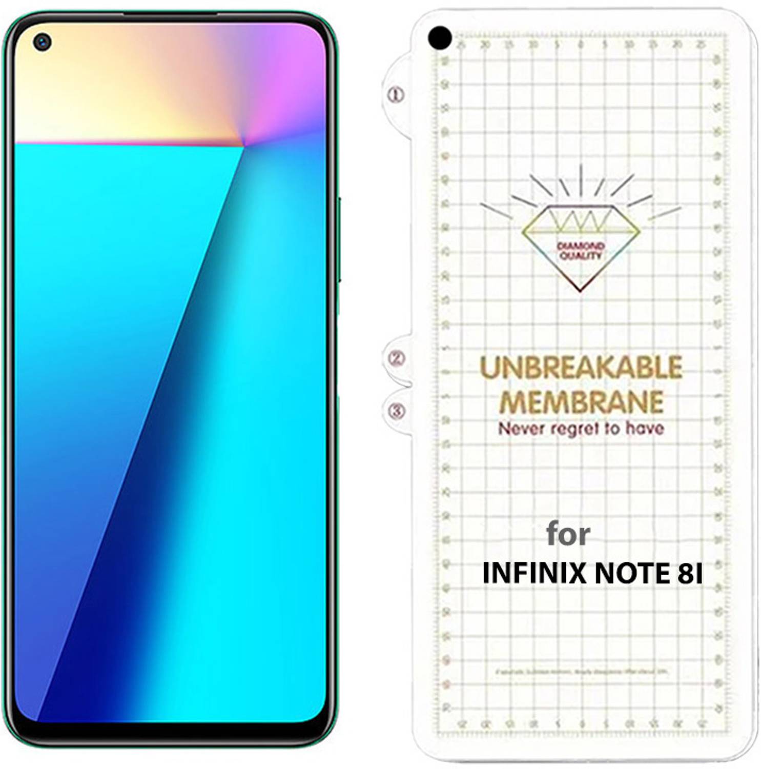 Blate Edge To Edge Screen Guard for INFINIX NOTE 8I UNBREAKABLE GLOSSY MEMBRANE FINISH TPU SCREEN GUARD ANTI-SCRATCH AND SHATTER PROOF ANTI FINGERPRINT DUST RESISTANT