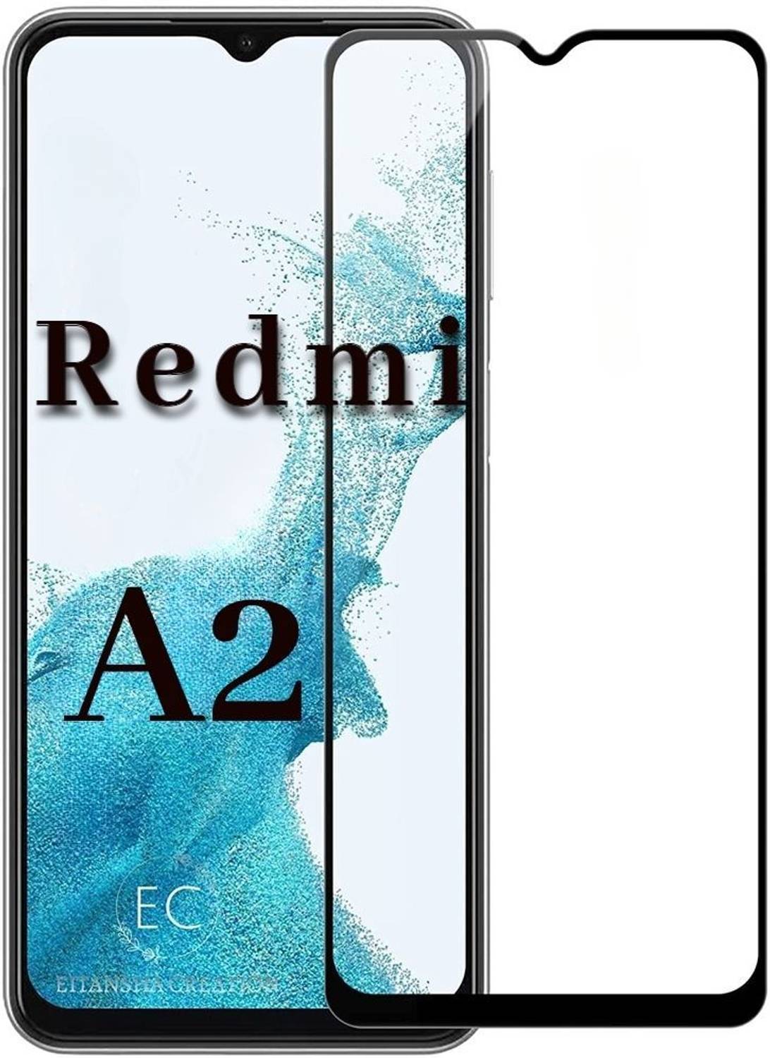 EITANSHA CREATION Edge To Edge Tempered Glass for Redmi A2, Redmi A2 Plus