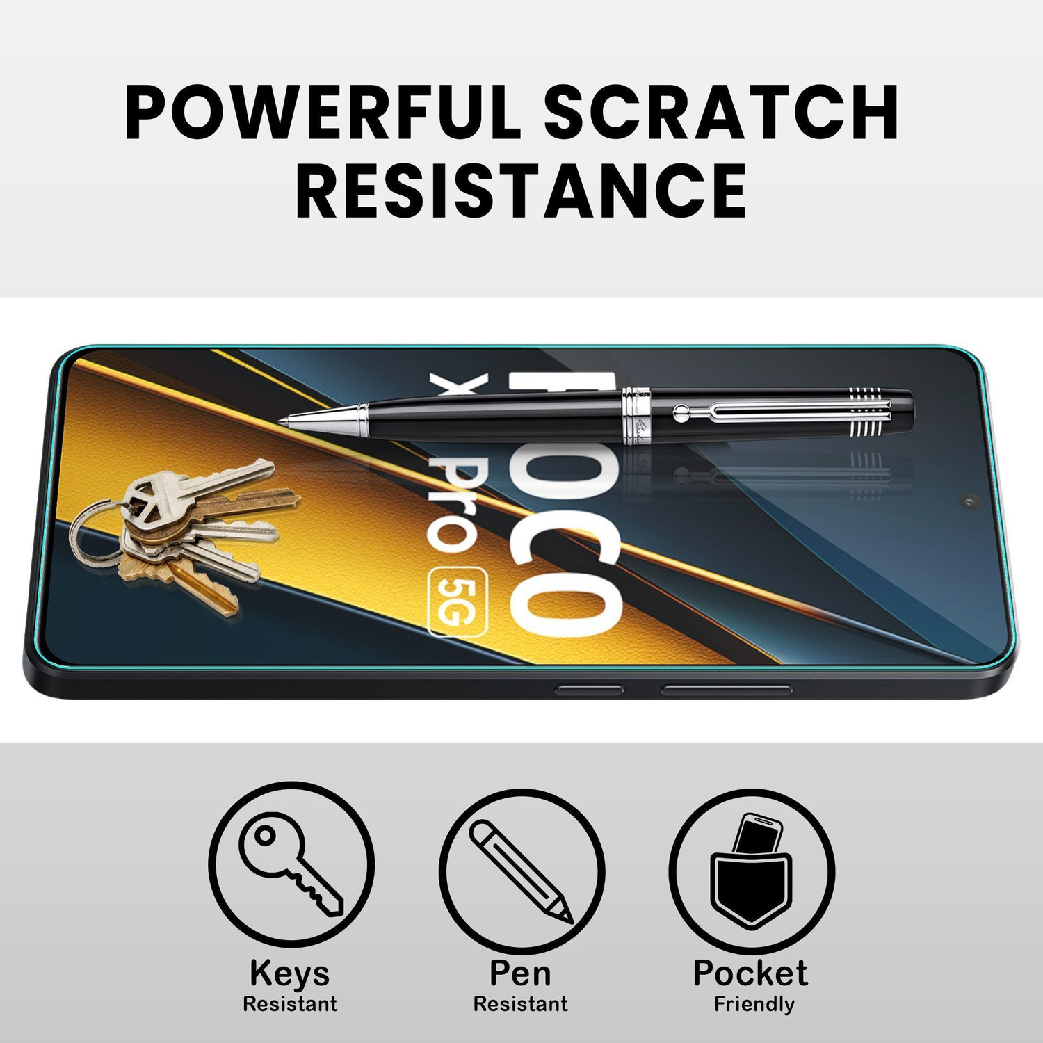 Image of FIRST MART Edge To Edge Tempered Glass for Poco X6 Pro 5G, Poco X6 5G, Redmi Note 13 Pro 5G, Redmi Note 13 5G
