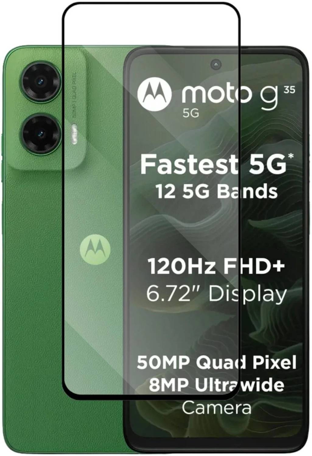 KWINE CASE Edge To Edge Tempered Glass for MOTOROLA g35 5G (Pack