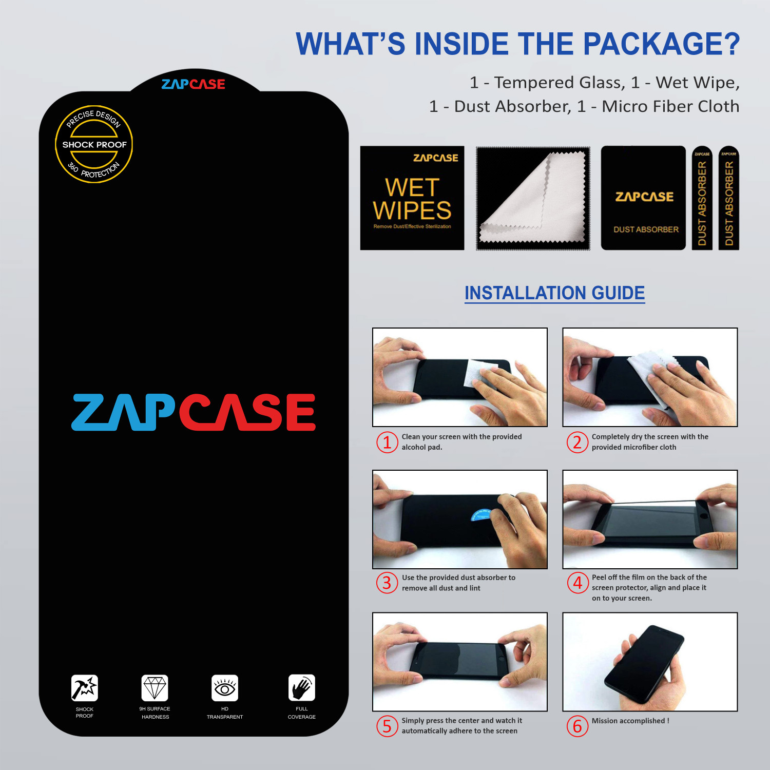 Image of Zapcase Edge To Edge Tempered Glass for CMF by Nothing Phone 1 (Pack of 1)