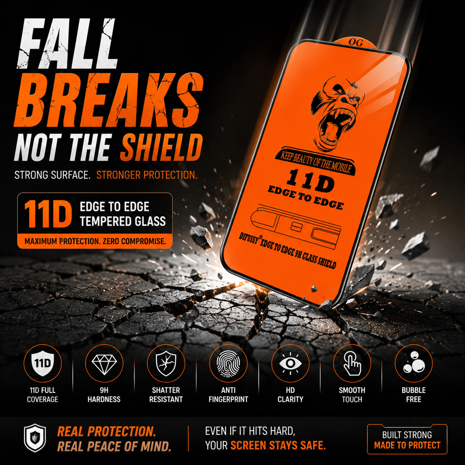 Image of Difussy Edge To Edge Tempered Glass for REDMI MI 13 5G