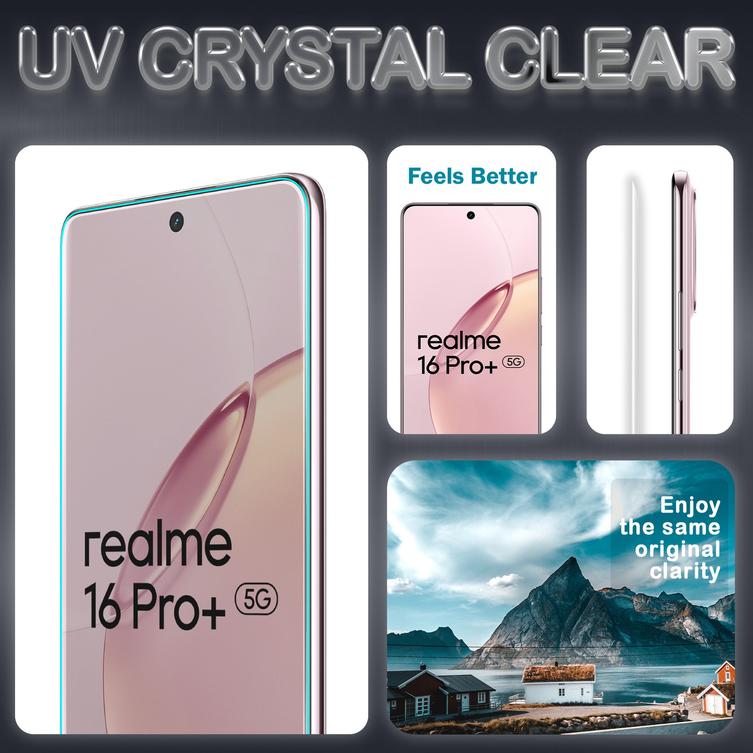 Image of ArmourPro Edge To Edge Tempered Glass for Realme 16 Pro Plus 5G, Realme 16 Pro Plus, Realme 16 Pro + 5G, Matte Anti-Glare Guard