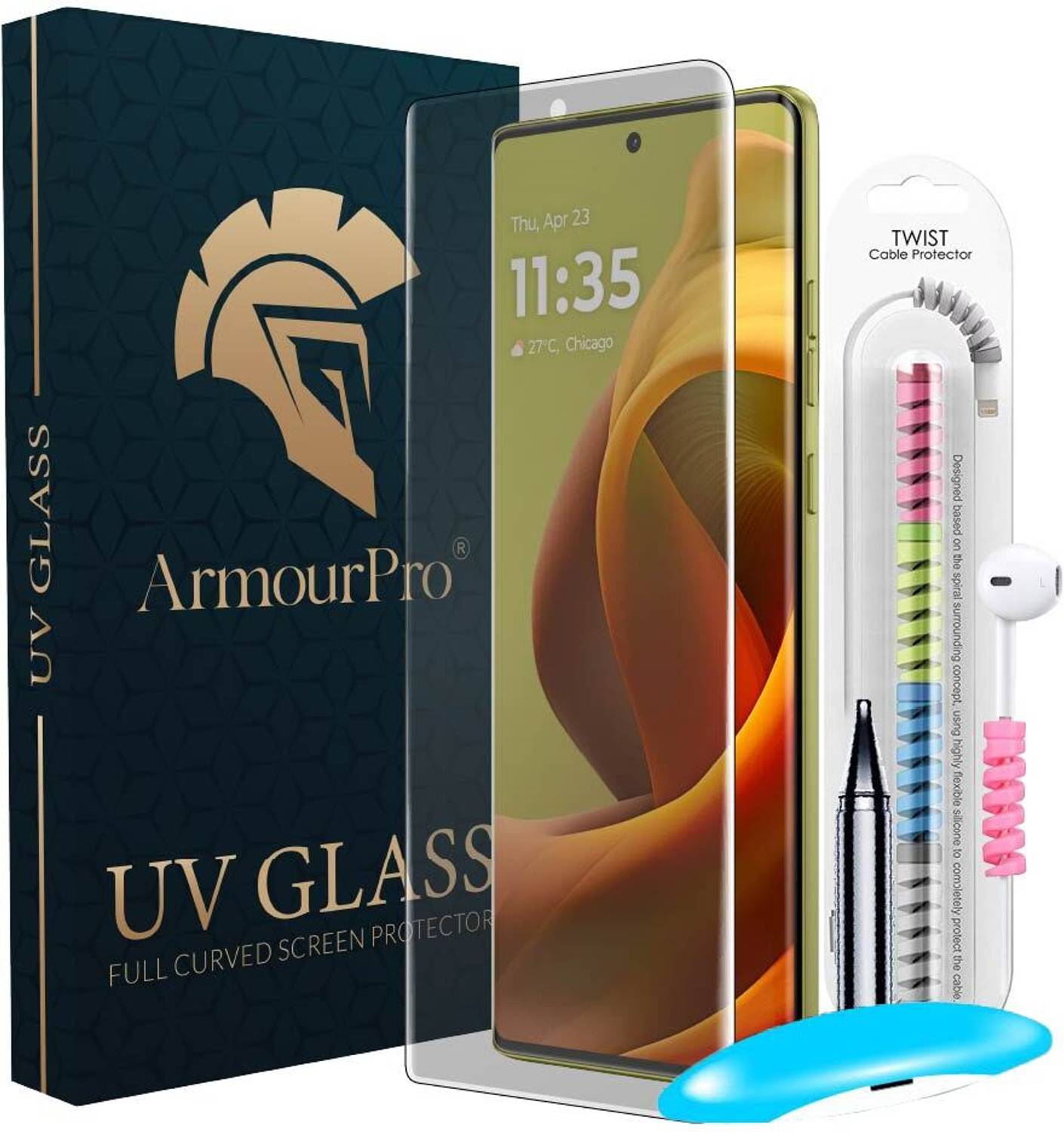 ArmourPro Edge To Edge Tempered Glass for MOTOROLA G85 5G, Matte Anti Glare UV Glass & Cable Protector