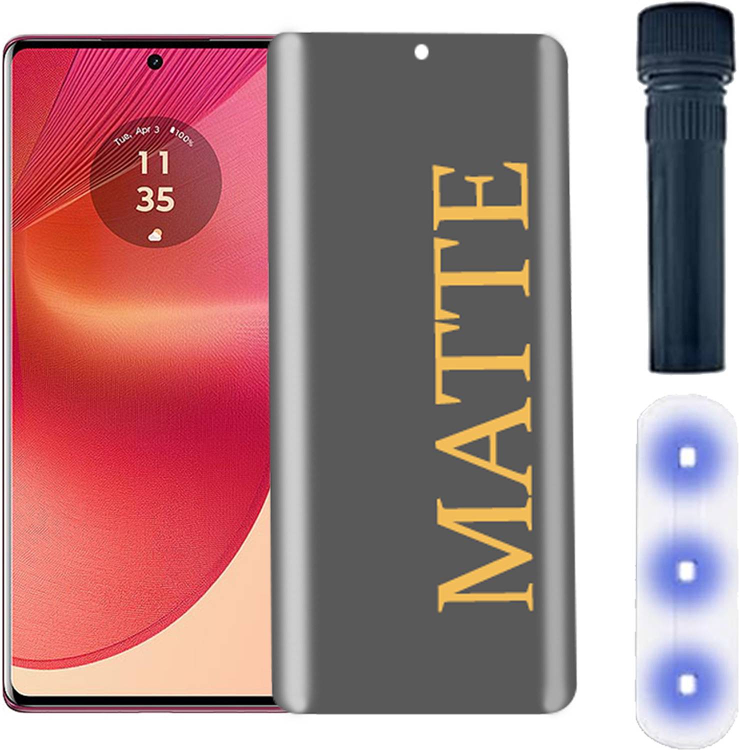 Blate Edge To Edge Tempered Glass for MOTOROLA EDGE 50 FUSION MATTE UV TEMPERED GLASS HYDROGEL FILM SCREEN PROTECTOR | ANTI-FINGERPRINT | ANTI GLARE| SCRACTH RESISTANT| MATTE FINISH UV TEMPERED GLASS WITH INSTALLATION KIT (PACK OF 1)