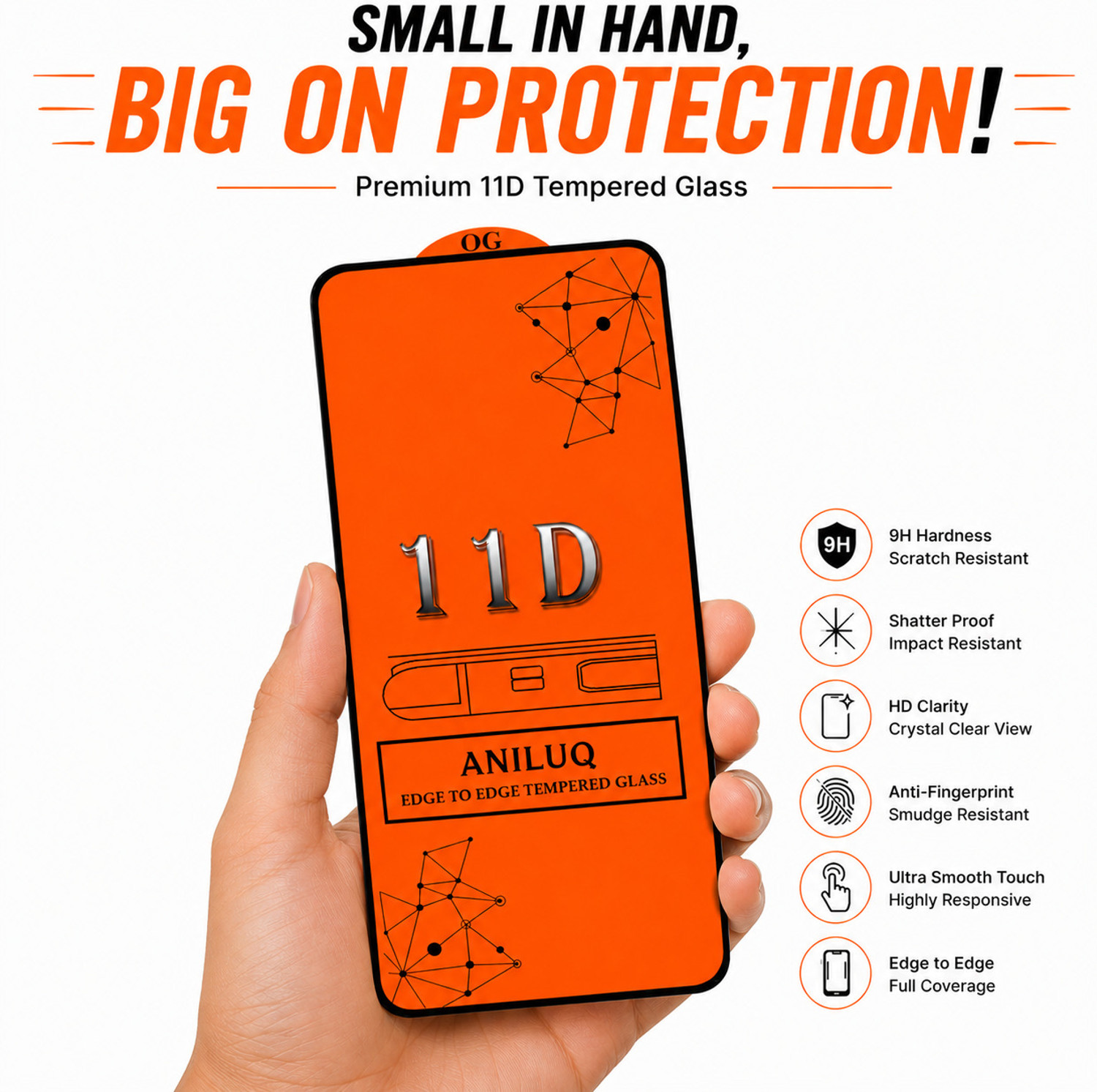 Image of ANILUQ Edge To Edge Tempered Glass for REDMI POCO X6 NEO 5G (Pack of 5)