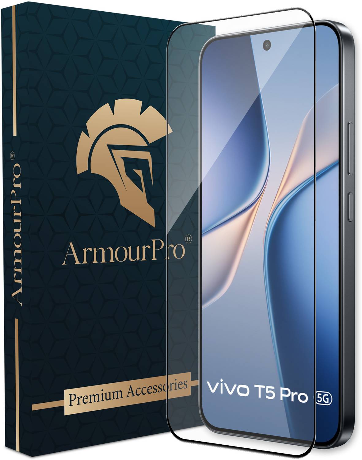 ArmourPro Edge To Edge Tempered Glass for Vivo T5 Pro 5G, Vivo T5 Pro