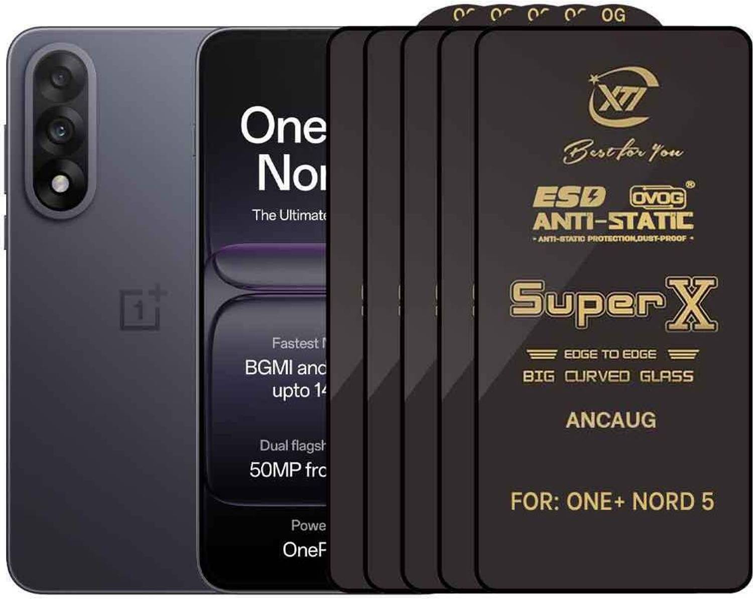 ANCAUG Edge To Edge Tempered Glass for OnePlus Nord 5