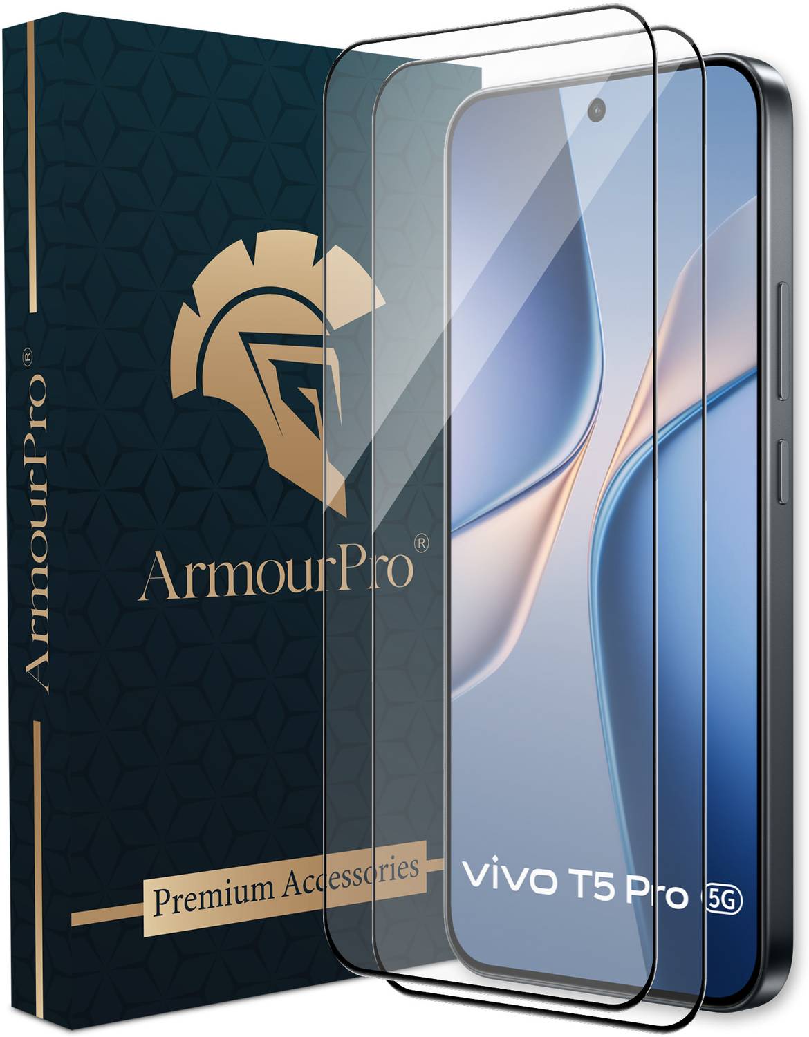 ArmourPro Edge To Edge Tempered Glass for Vivo T5 Pro 5G, Vivo T5 Pro