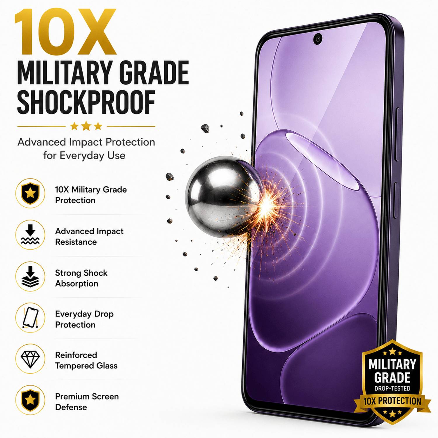 ArmourPro Edge To Edge Tempered Glass for Oppo K14 5G, K13 5G, 300C - Image 2