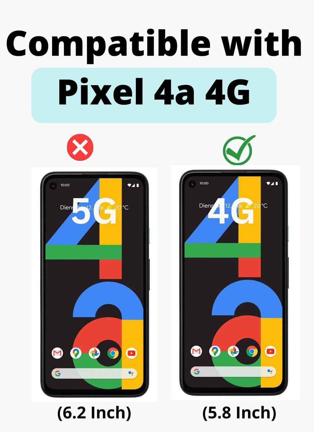 Image of iWishKart Edge To Edge Tempered Glass for Google Pixel 4A 4G, Premium Military grade Edge to Edge Premium gorilla temper black glass screen guard with Self Installation Guide - Wet & Dry wipes, Dust Absorber | **60 Days With Warranty**, pixel4a