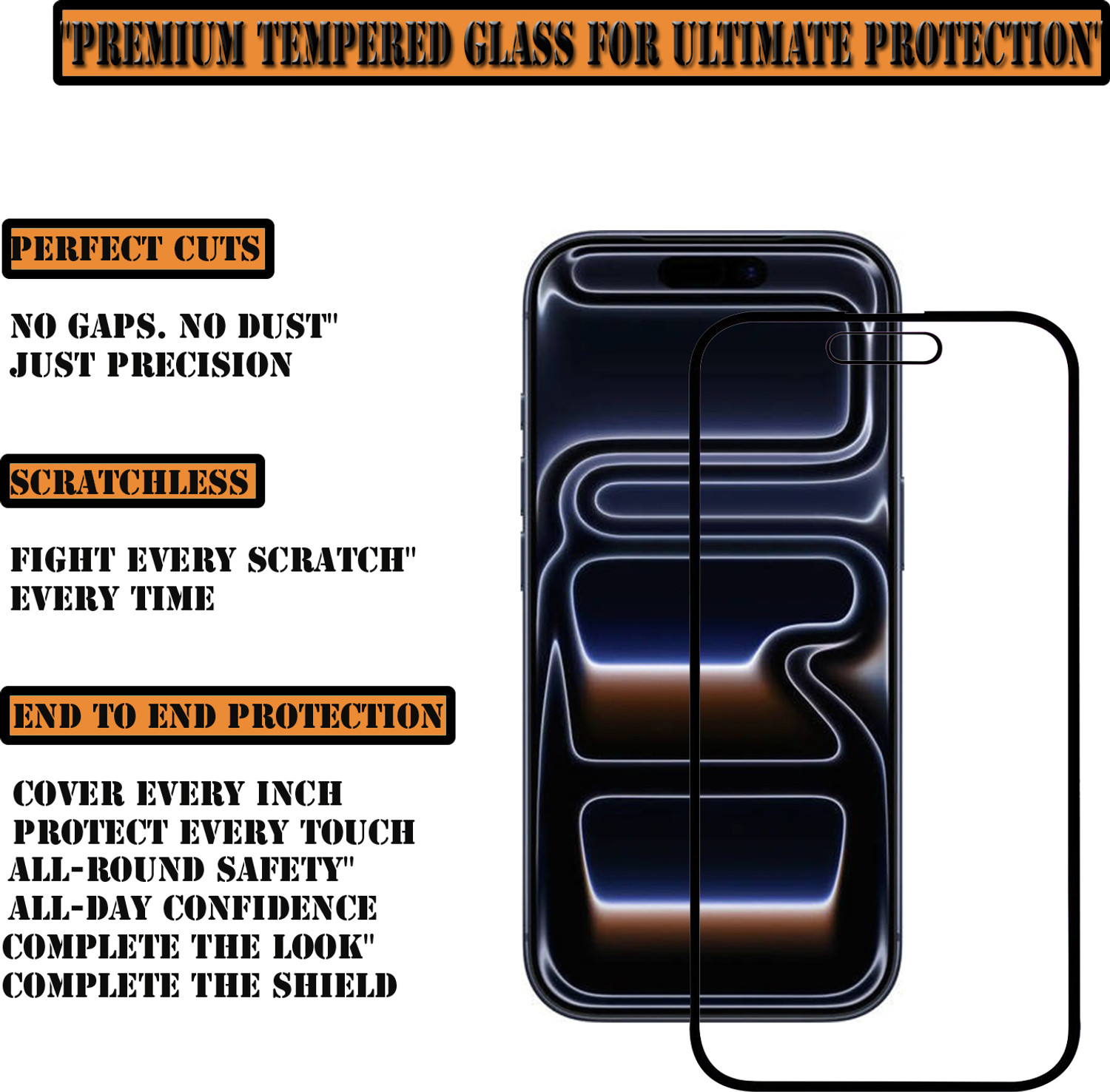 Image of ANILUQ Edge To Edge Tempered Glass for IPHONE 17 PRO MAX (Pack of 5)