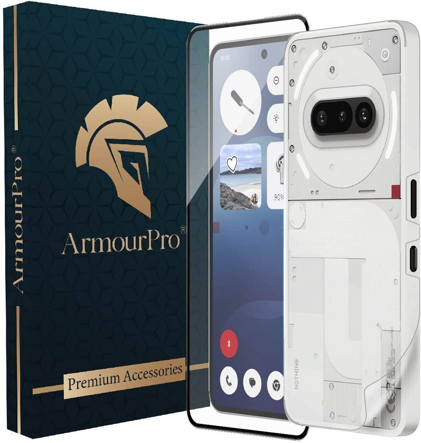 ArmourPro Edge To Edge Tempered Glass for Nothing Phone (3a), Nothing 3A 5G, Tempered Glass and Back Screen Guard