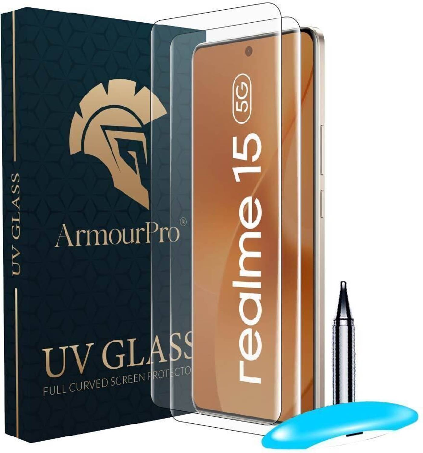 ArmourPro Edge To Edge Tempered Glass for Realme 15 5G, Realme 15