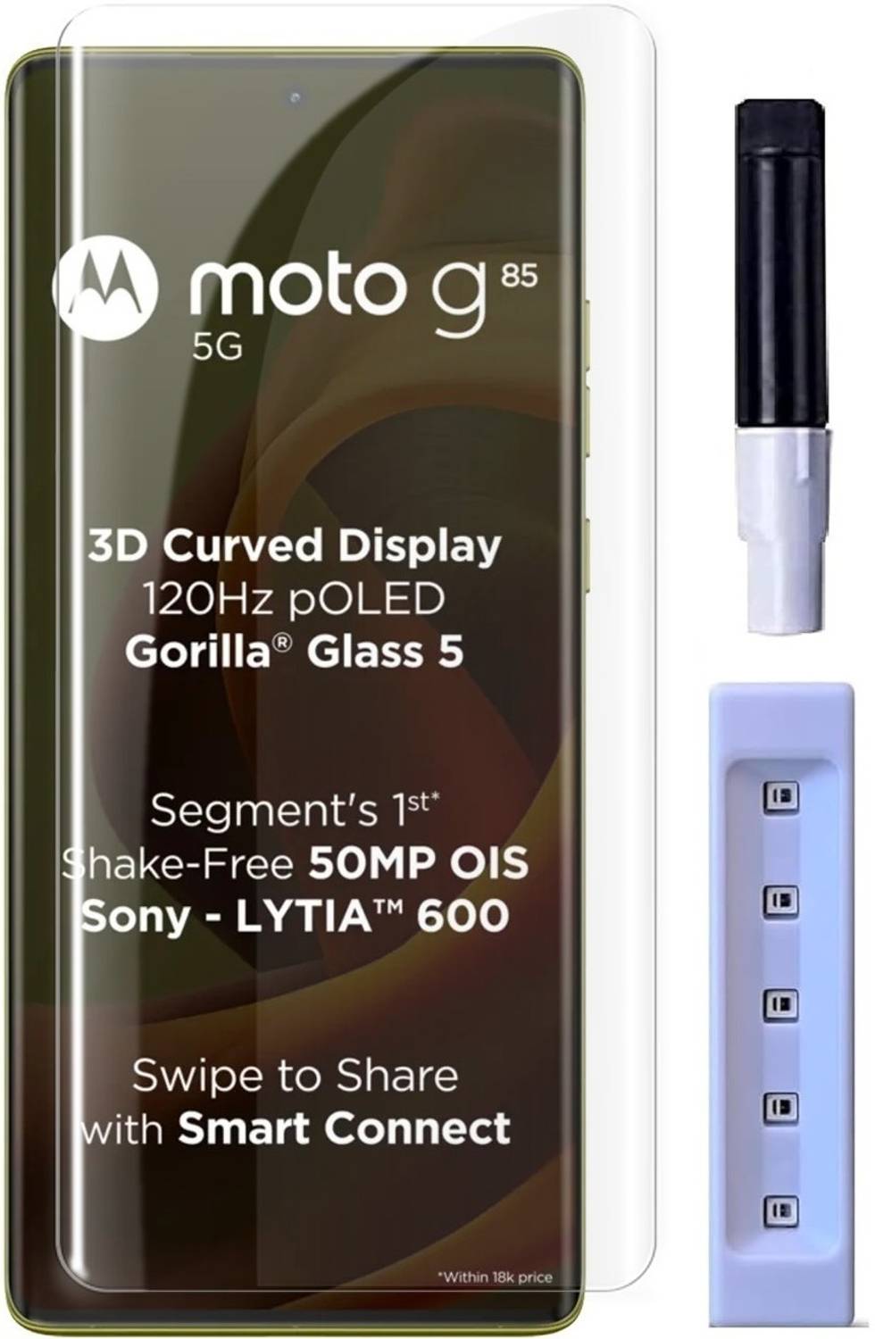 KadWaniya Edge To Edge Tempered Glass for Motorola G85 5G 9H Hard