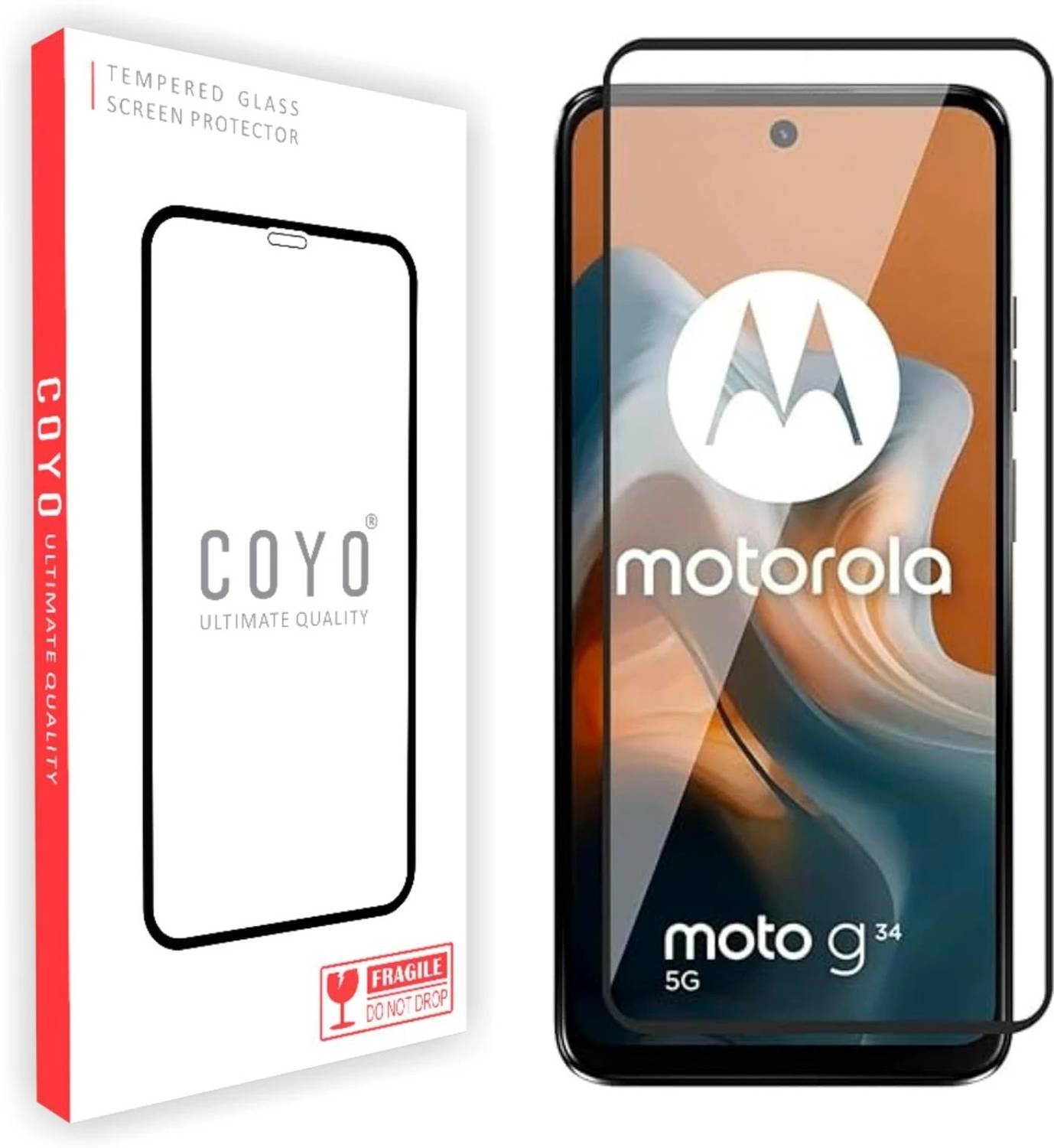 SPACE Edge To Edge Tempered Glass for motorola G34 5G, Moto G34 5