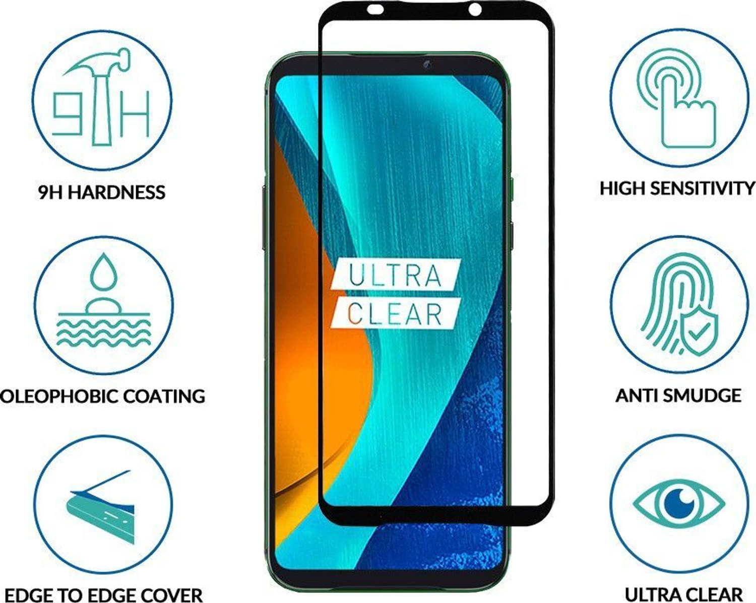 Image of Sprig Edge To Edge Tempered Glass for BLACK Shark 2, Black Shark 2