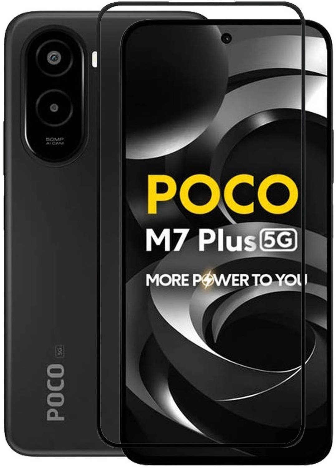 AKSHUD Edge To Edge Tempered Glass for POCO M7 Plus 5G, poco M7 Plus 5G