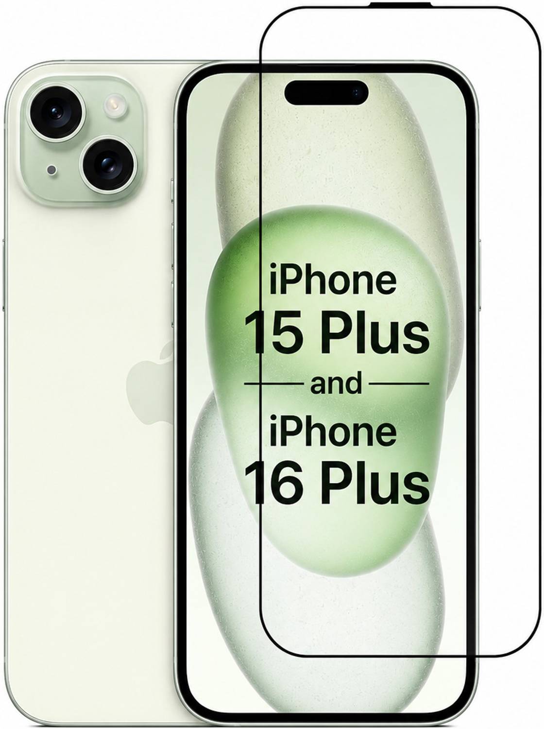 EITANSHA CREATION Edge To Edge Tempered Glass for iPhone 15 Plus, Apple iPhone 15 Plus, iPhone 16 Plus