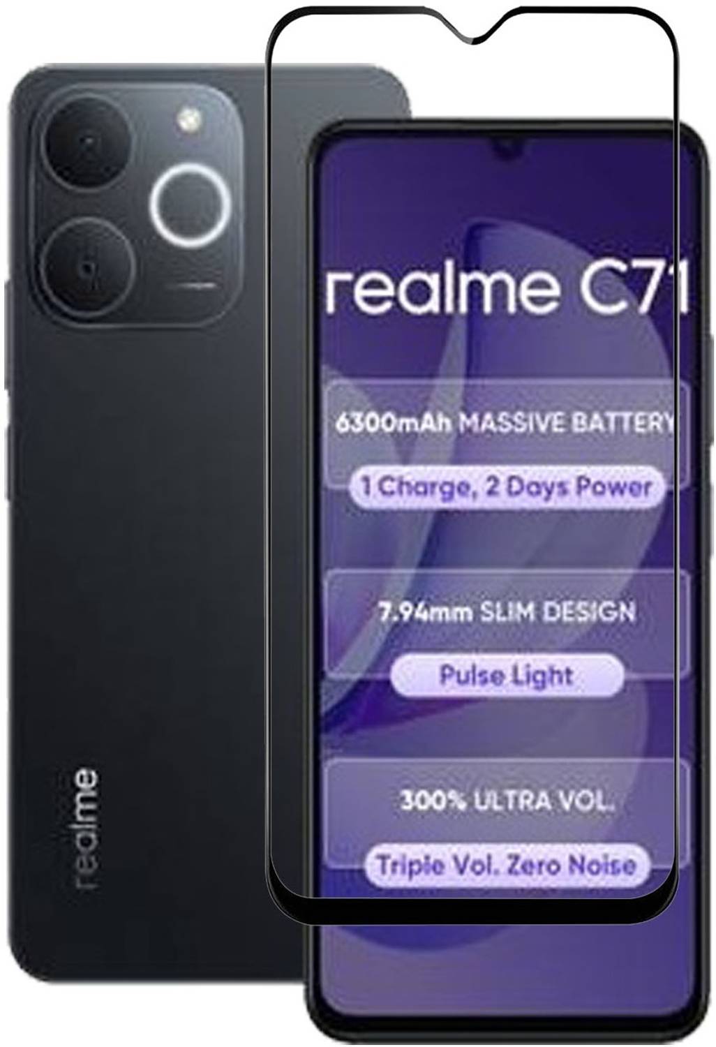 AKSHUD Edge To Edge Tempered Glass for realme C71, Realme C71