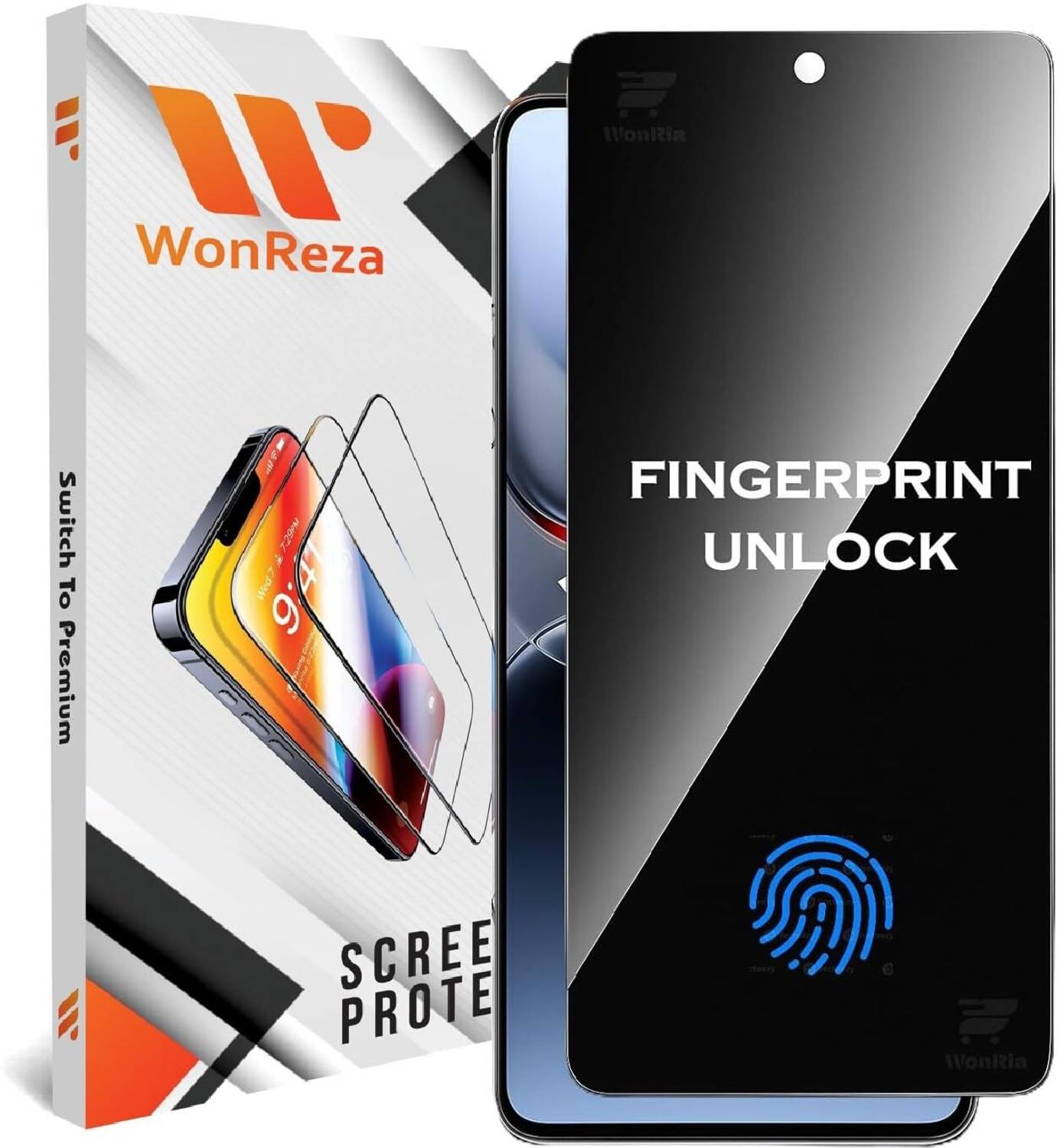 WonReza Edge To Edge Tempered Glass for iQOO 13 5G, iQOO 13 Privacy, FingerPrint Working