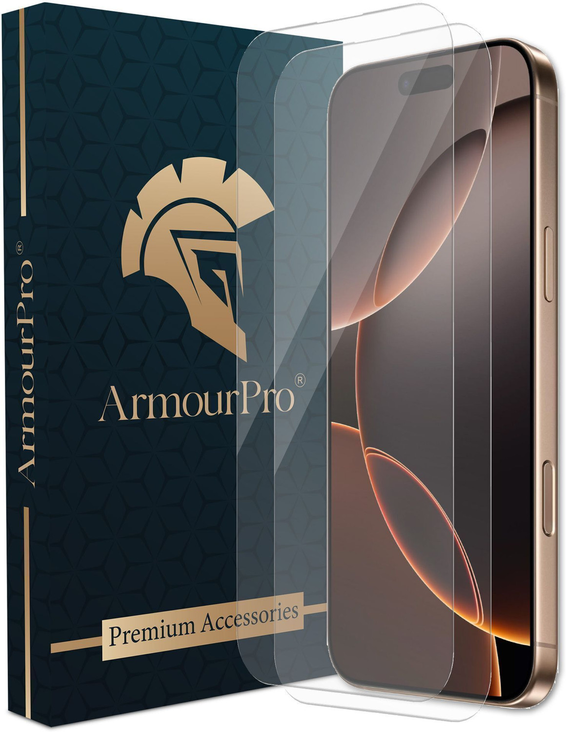 Image of ArmourPro Edge To Edge Tempered Glass for Apple iPhone 16 Pro Max, iPhone 16 Pro Max, Clear Boderless Glass