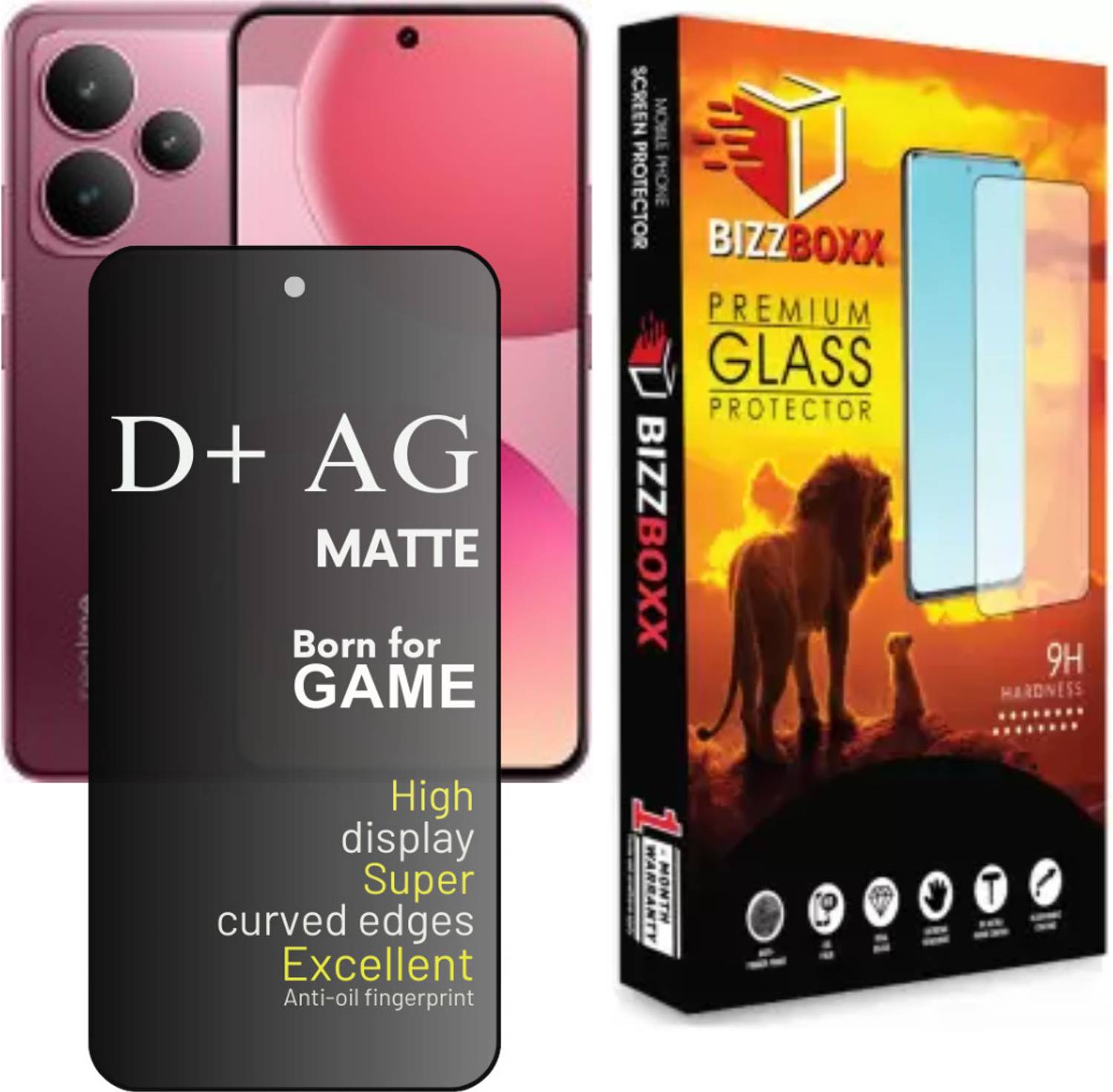 BizzBoxx Edge To Edge Tempered Glass for Realme P4 5G, Realme P4 5G Tempered Glass, Realme P4 5G D+ AG Matte, temper glass, Gaming tempered glass, screen guard, tempered glass, Matte Screen Protector, With Camera Cut, 6.77 With Installation Kit