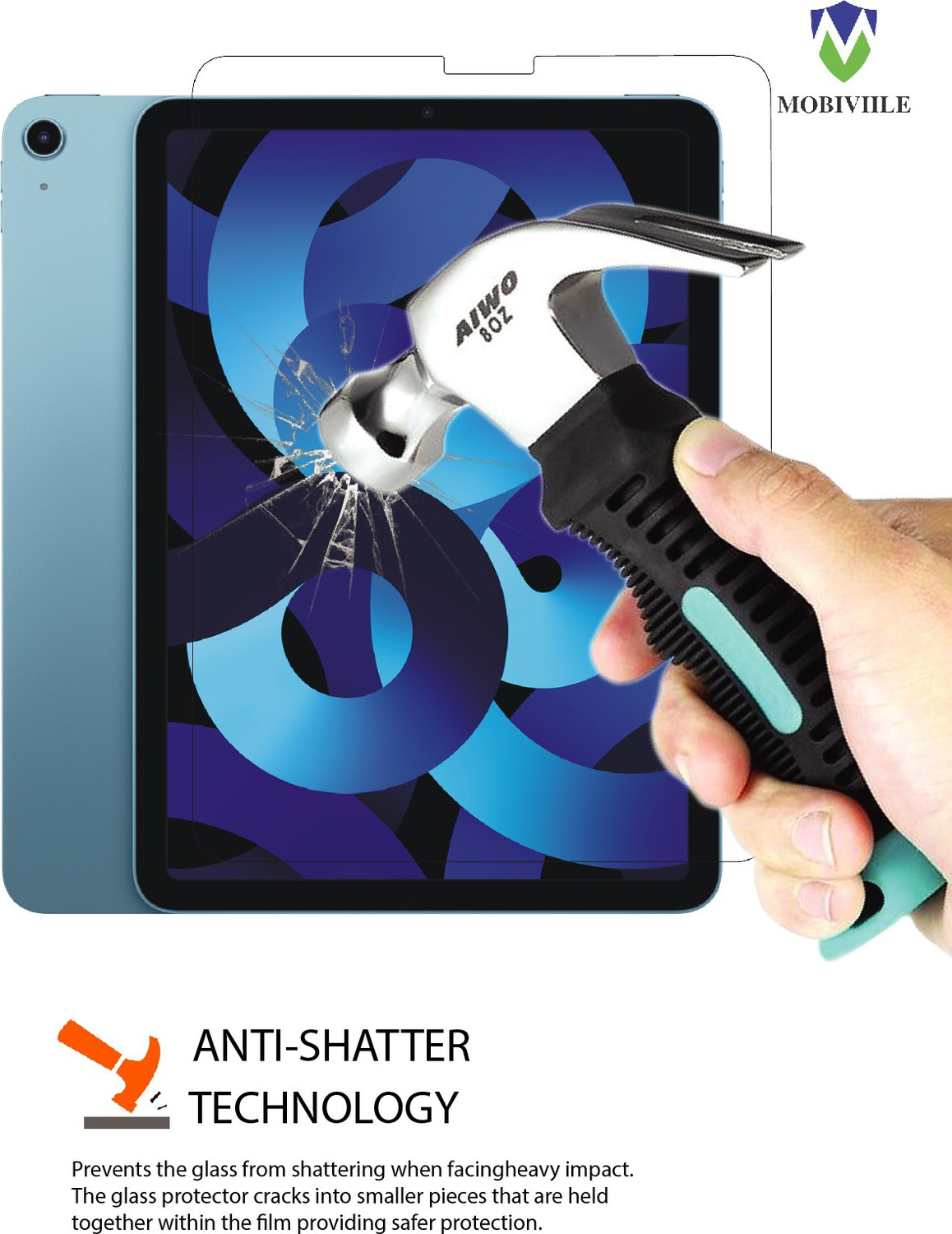 Image of MOBIVIILE Edge To Edge Tempered Glass for Apple iPad 5th Gen 10.9 inch