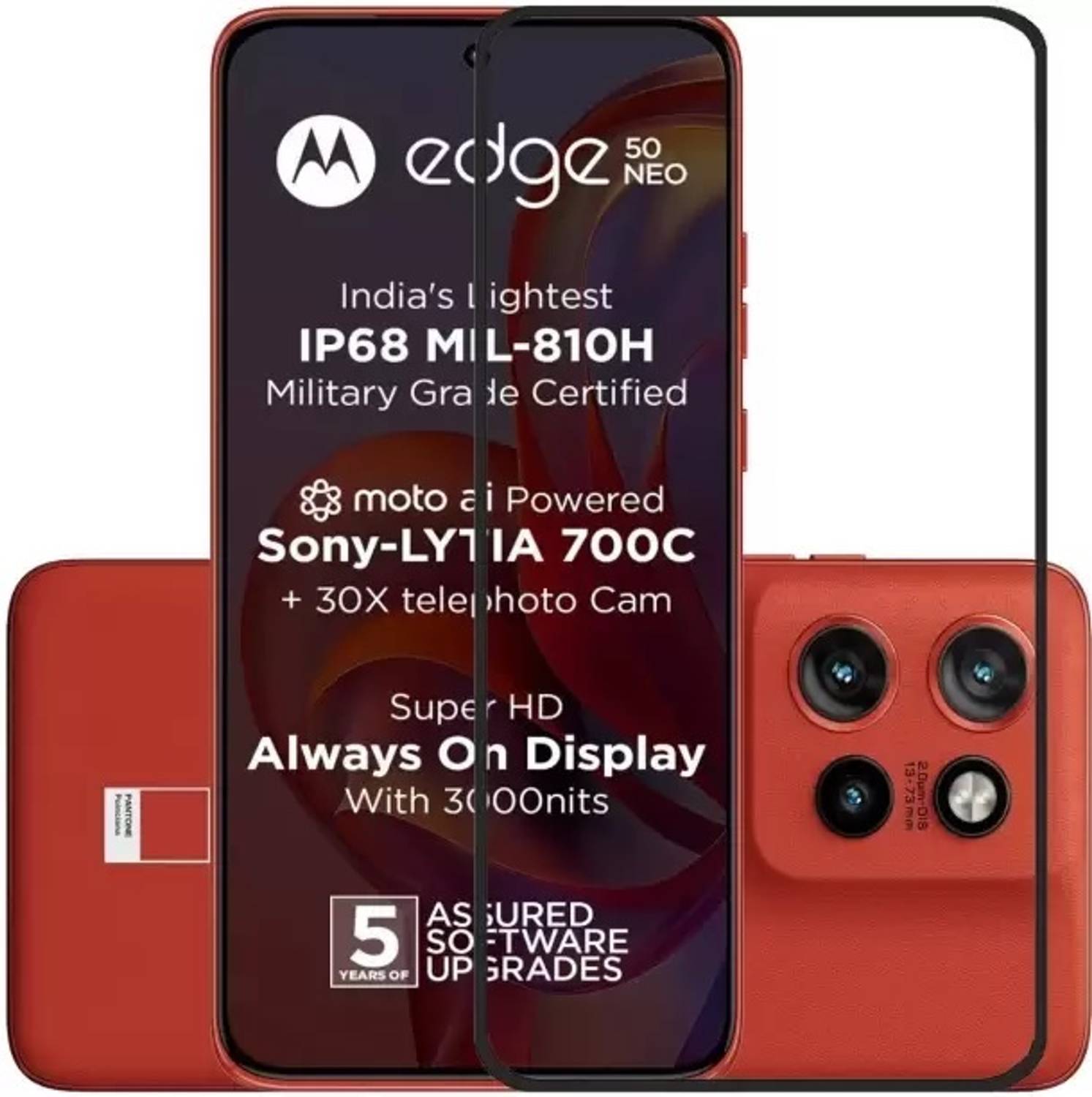 AB PRIME Edge To Edge Tempered Glass for MOTOROLA Edge 50 Neo 5G,