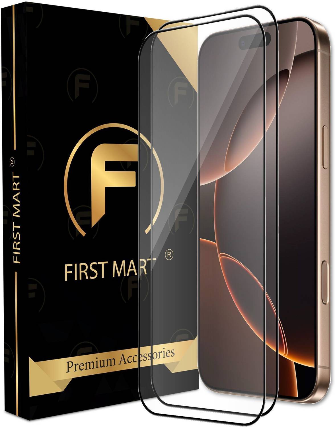 FIRST MART Edge To Edge Tempered Glass for iPhone 16 Pro Max, App