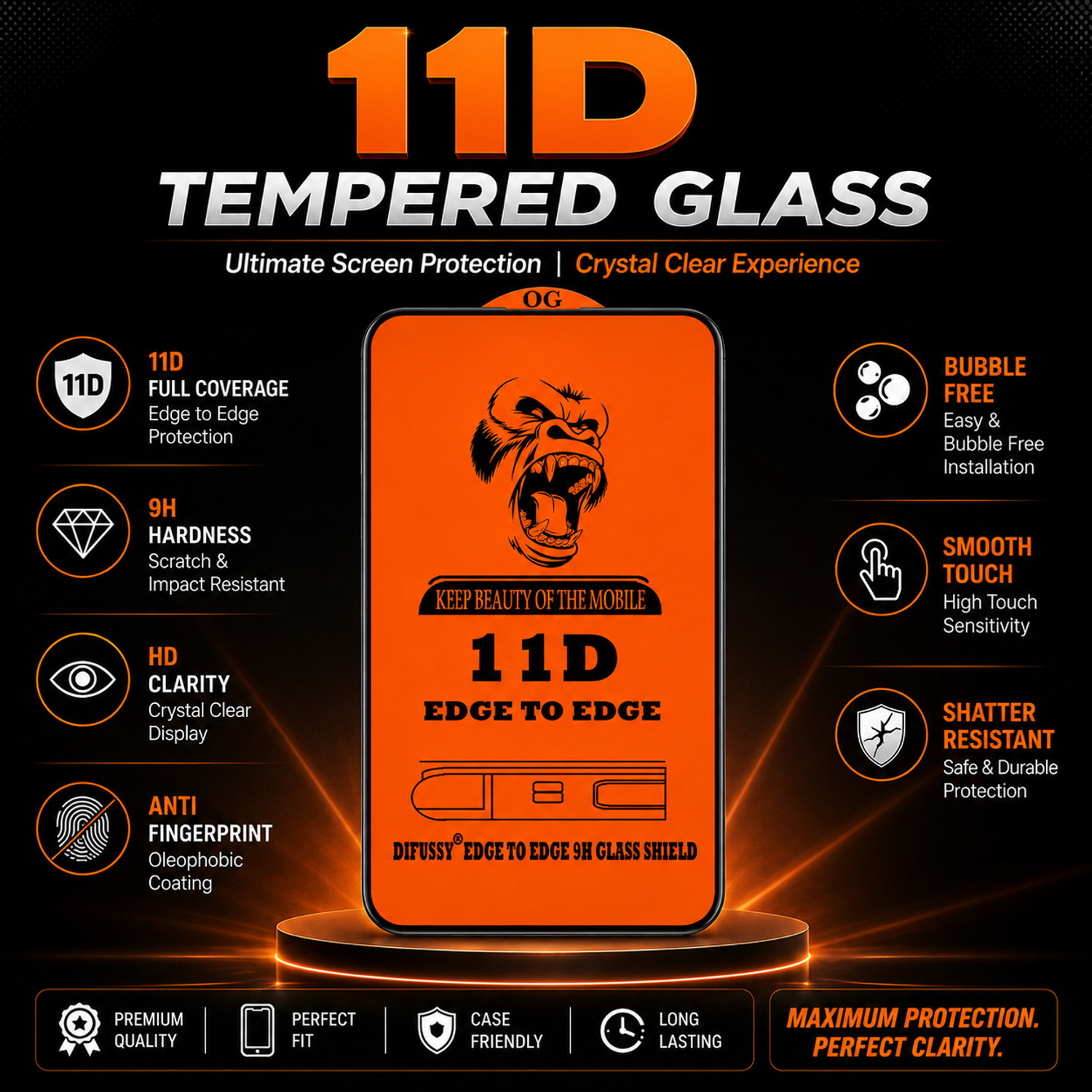 Image of Difussy Edge To Edge Tempered Glass for REDMI MI 13 5G