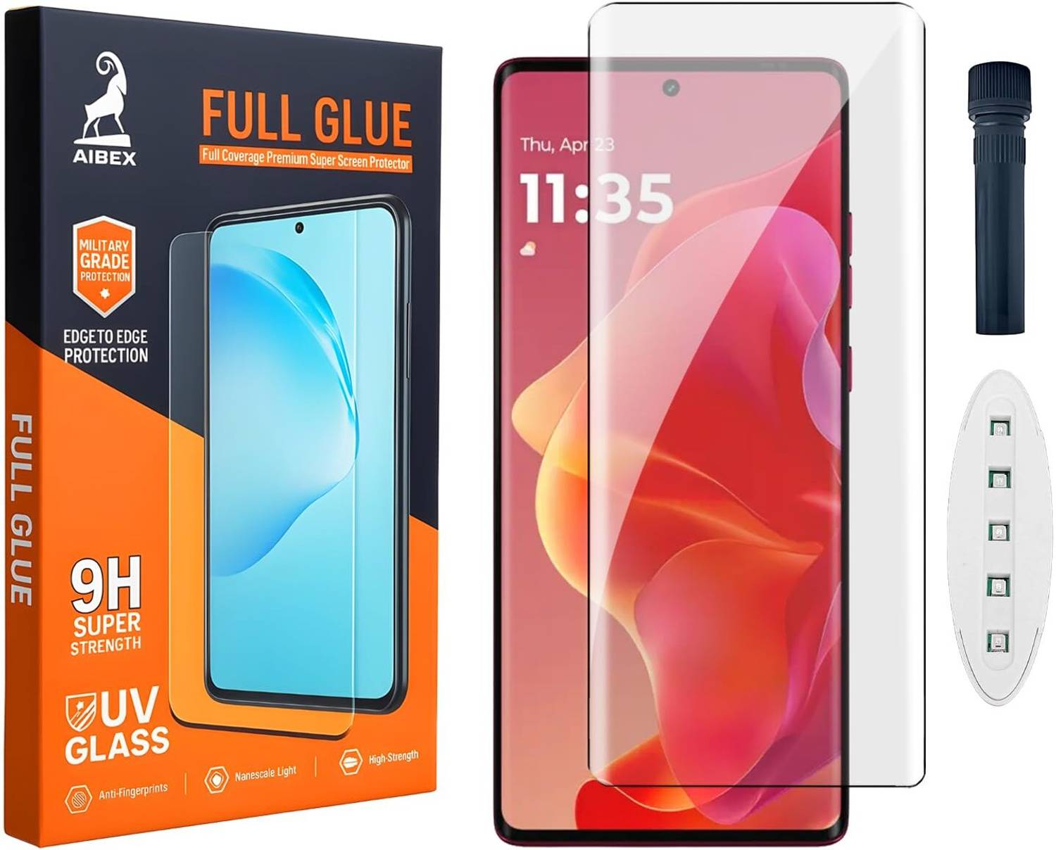AIBEX Edge To Edge Tempered Glass for Motorola G85 5G Edge to Edg