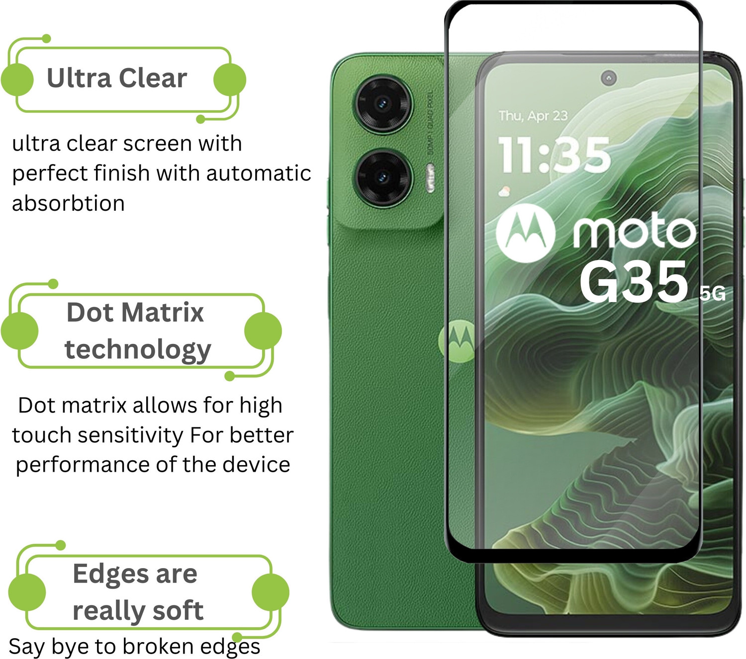 Image of Fablue Edge To Edge Tempered Glass for MOTOROLA g35 5G