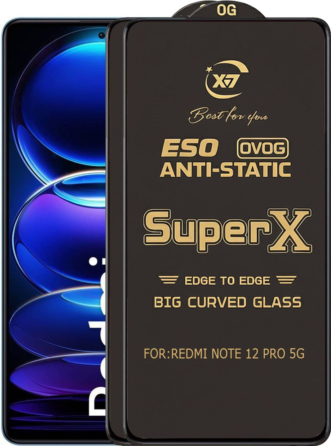 ANILUQ Edge To Edge Tempered Glass for REDMI NOTE 12 PRO 5G