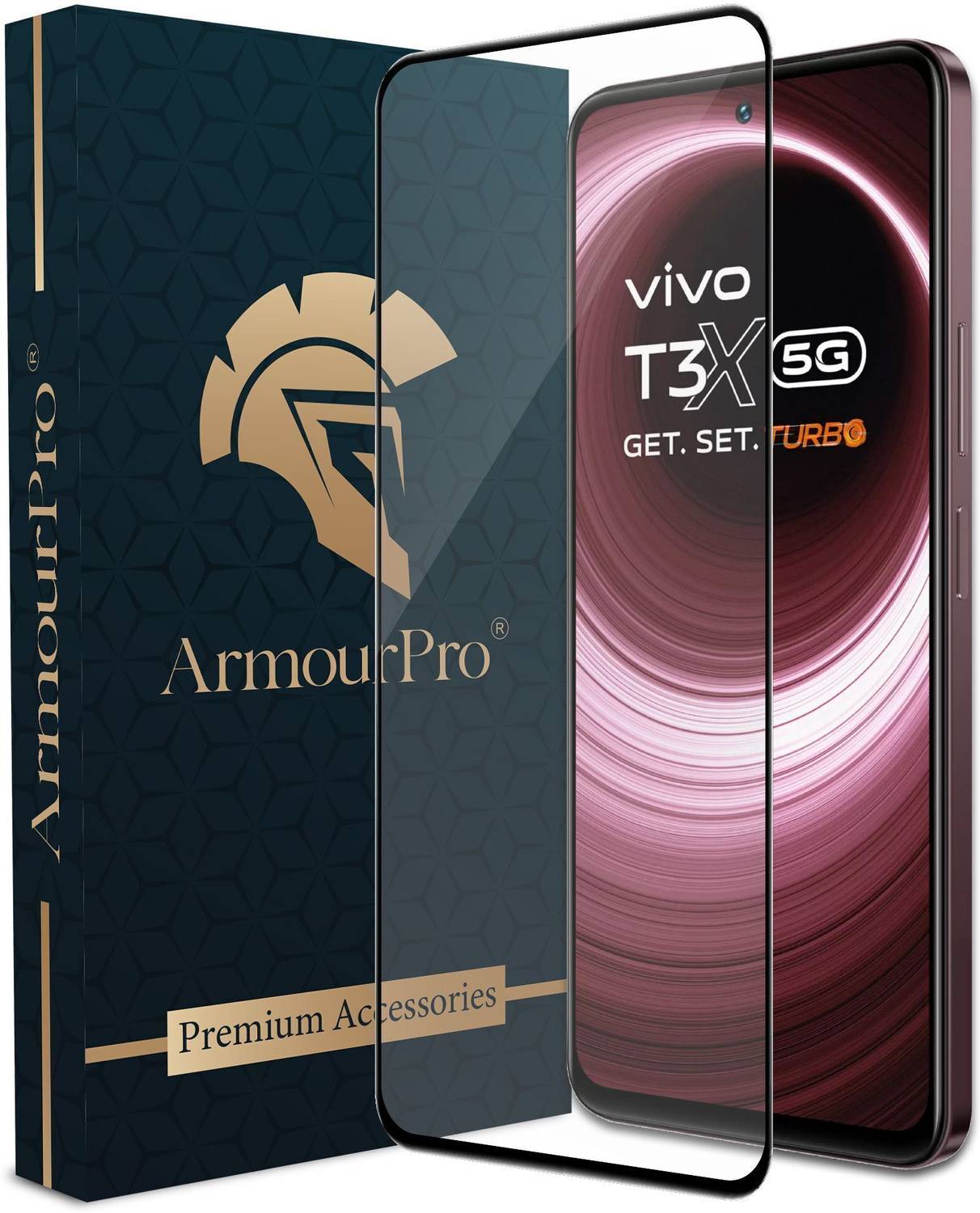 ArmourPro Edge To Edge Tempered Glass for Vivo T3x, Realme Narzo 70X,