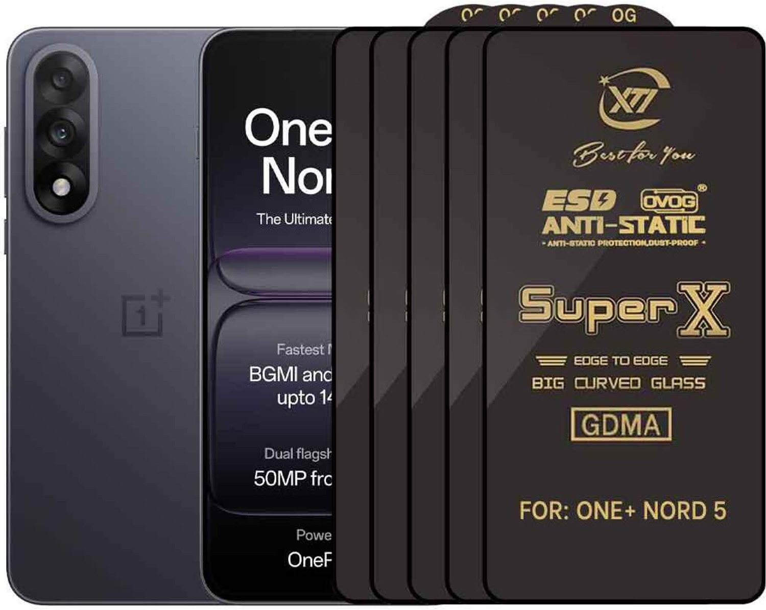 Image of GDMA Edge To Edge Tempered Glass for ONE PLUS NORD 5